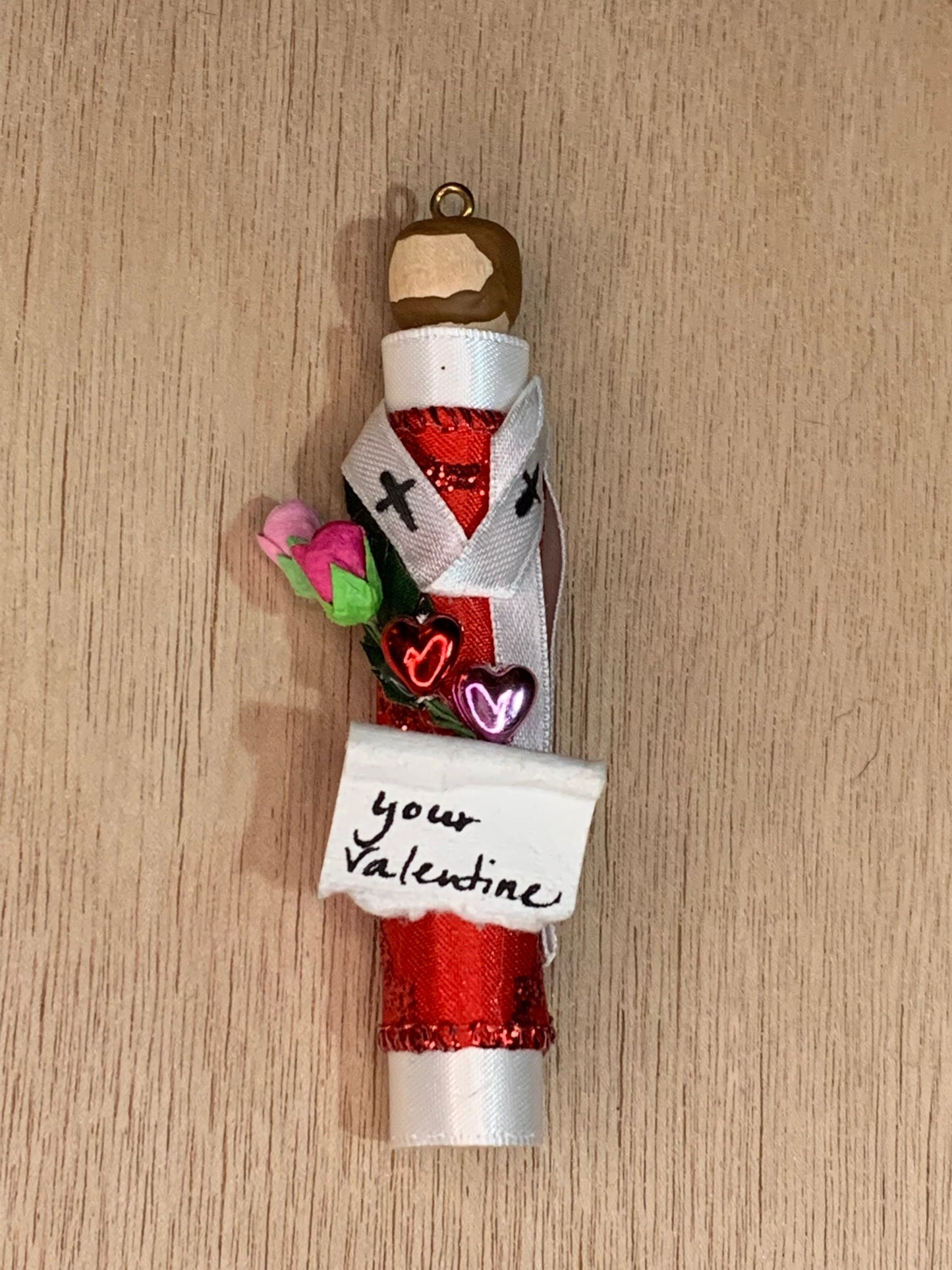 St. Valentine Wooden Doll Ornament