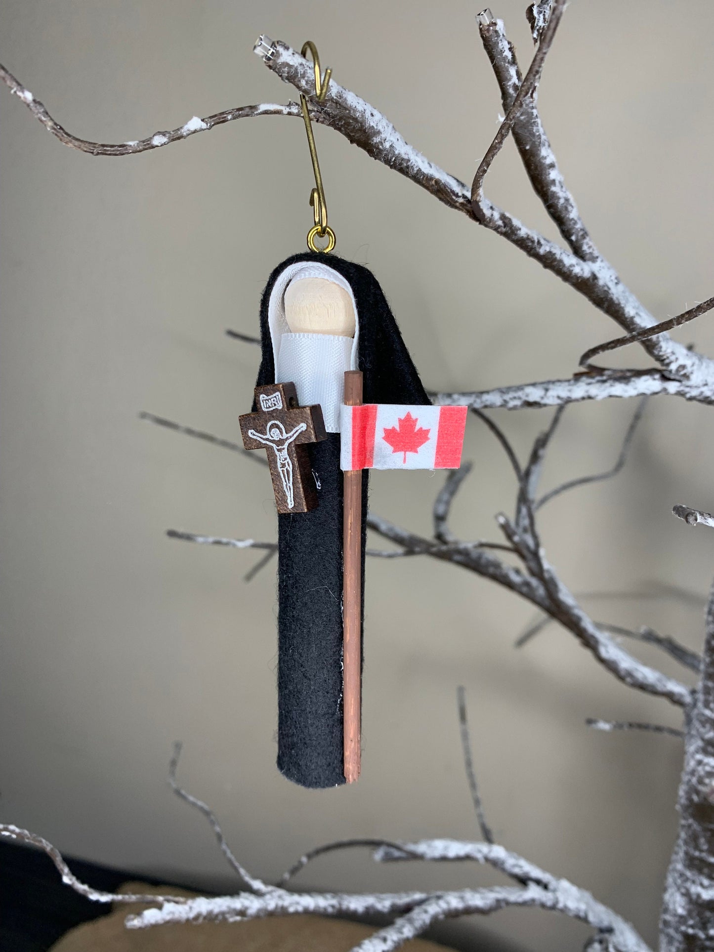 St. Marie of the Incarnation Wooden Doll Ornament