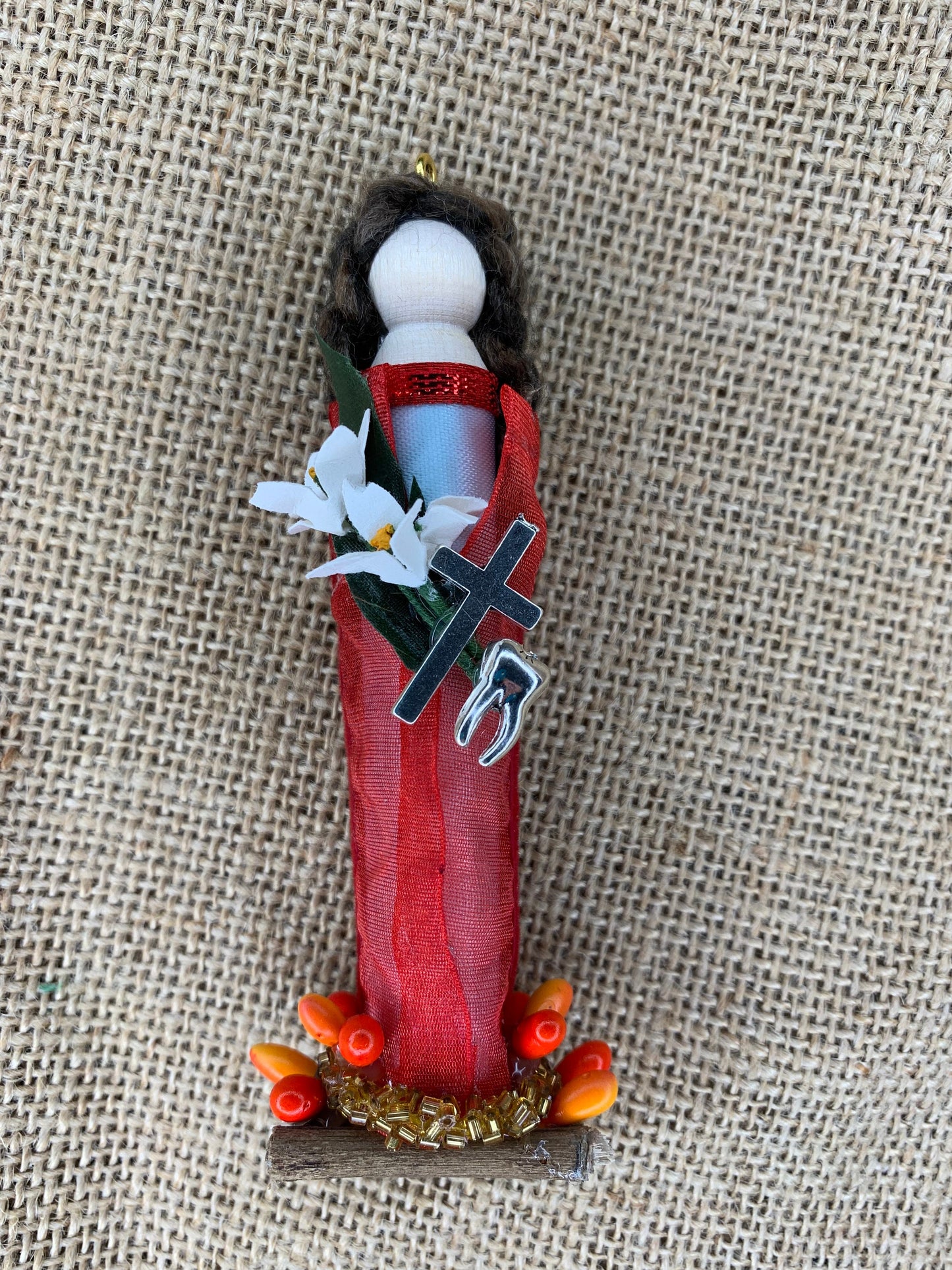 St. Apollonia Wooden Doll Ornament