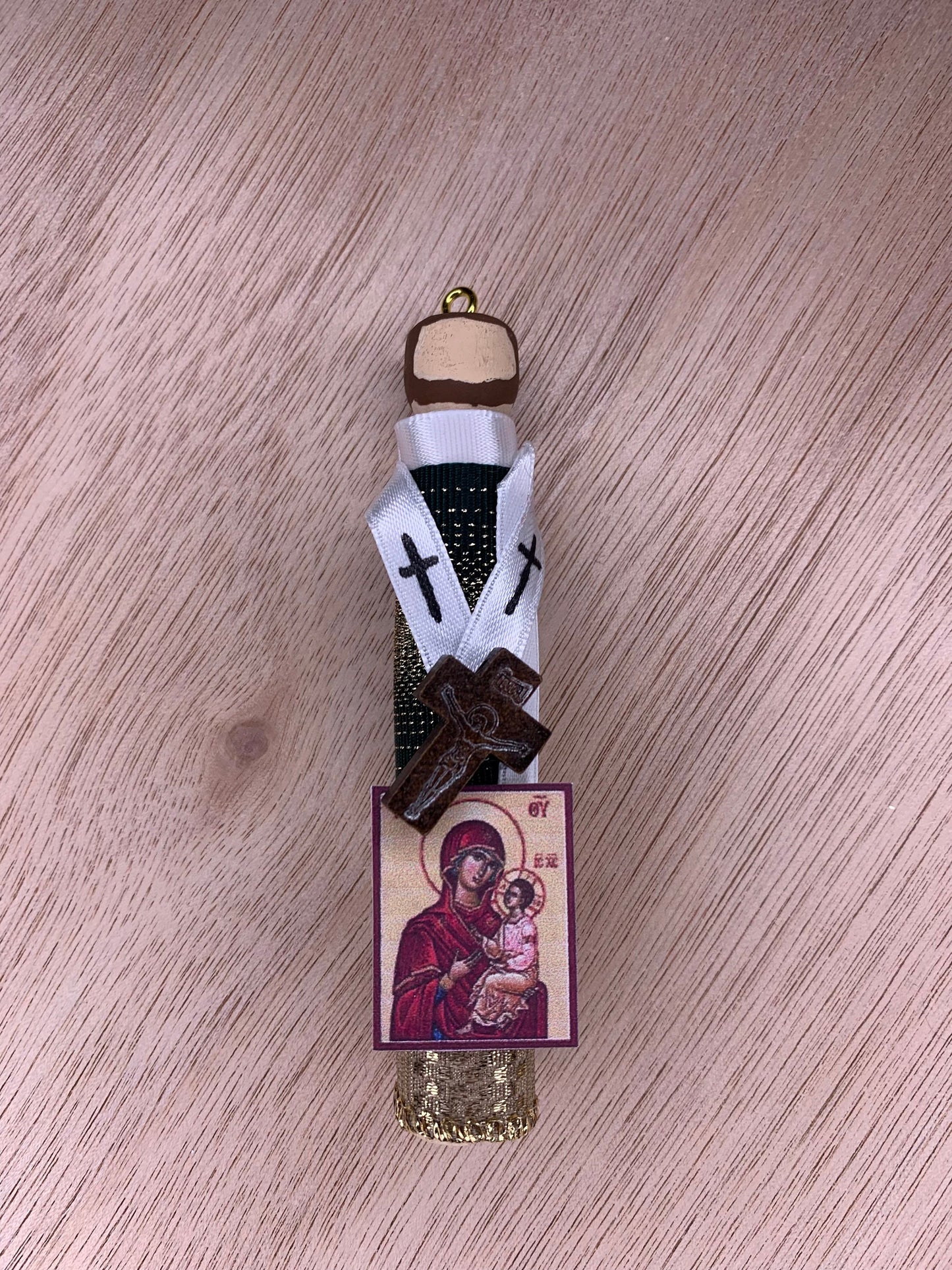 St. George the Younger Wooden Doll Ornament