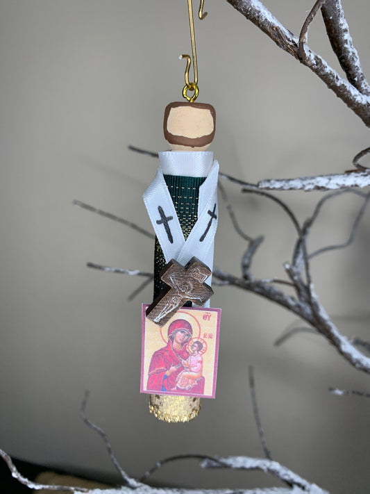 St. George the Younger Wooden Doll Ornament