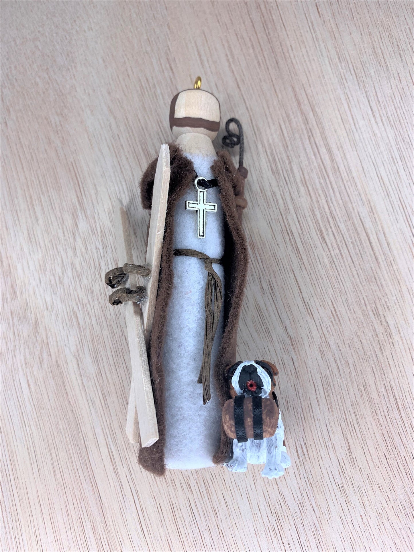 St. Bernard of Montjoux (Menthon) Wooden Doll Ornament