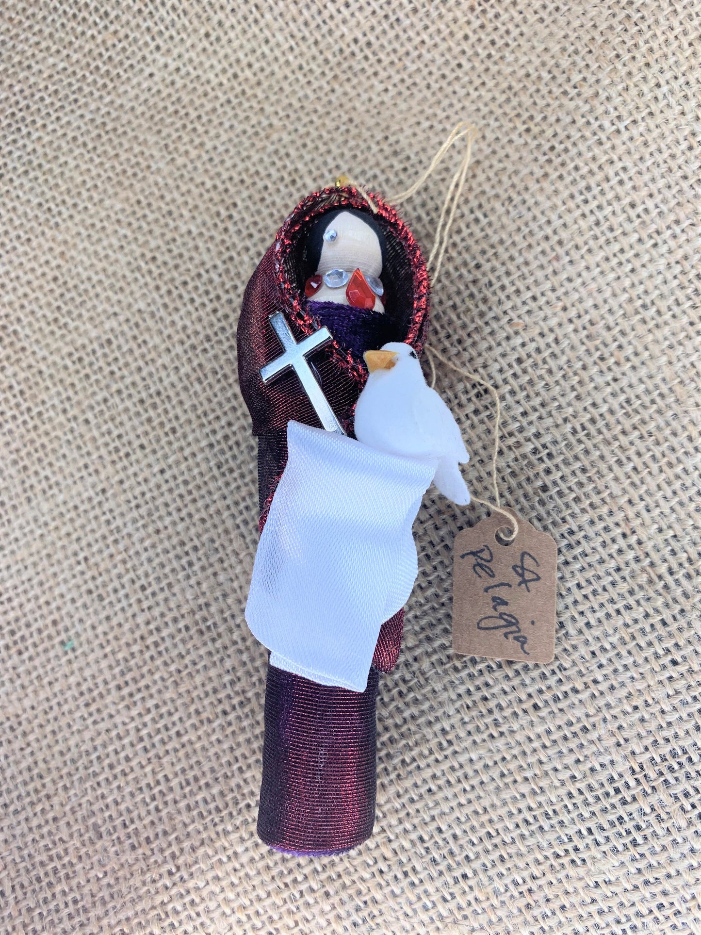 St. Pelagia the Penetant Wooden Doll Ornament