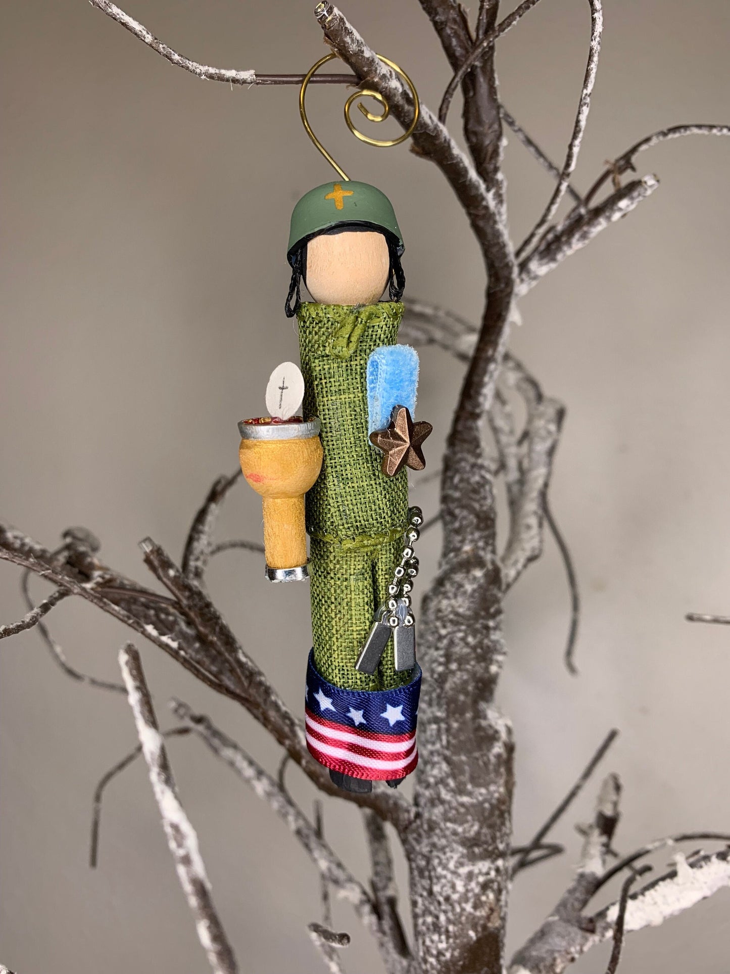 Servant of God Fr. Emil J. Kapaun Wooden Doll Ornament