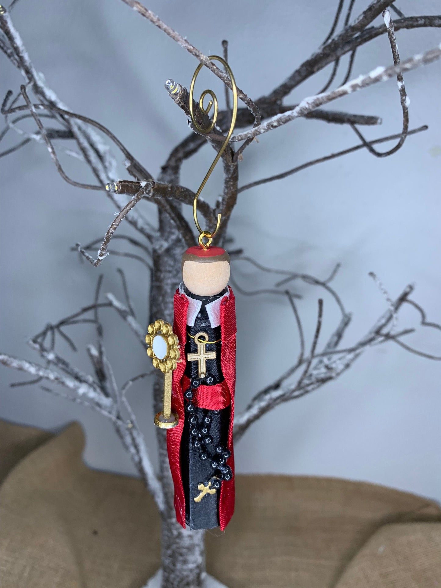 St. John Neumann Wooden Doll Ornament