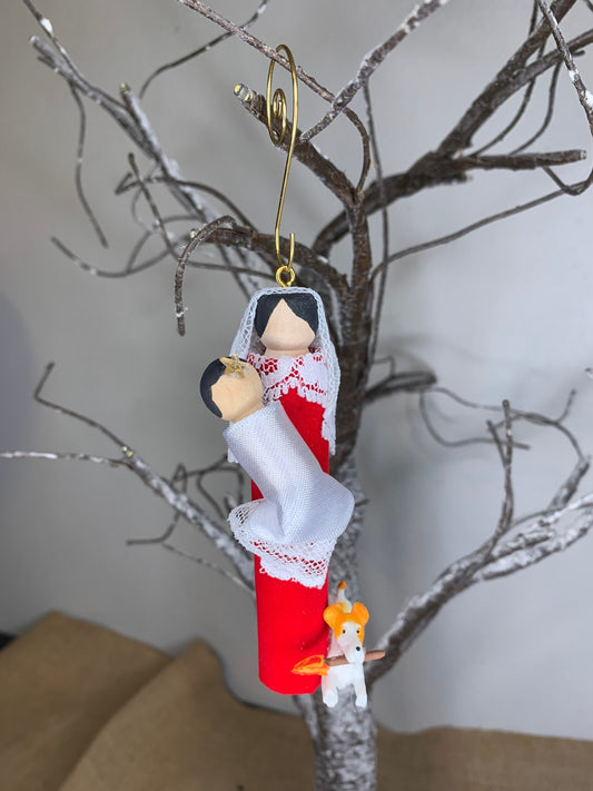 Blessed Jane of Aza Wooden Doll Ornament