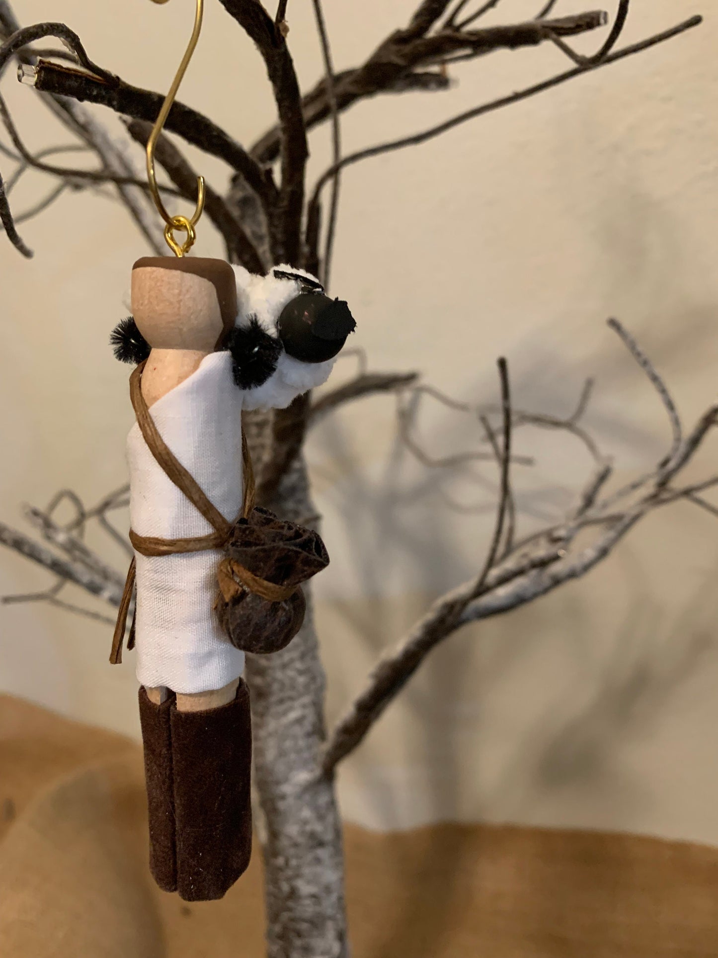 Jesus, The Good Shepherd Wooden Doll Ornament