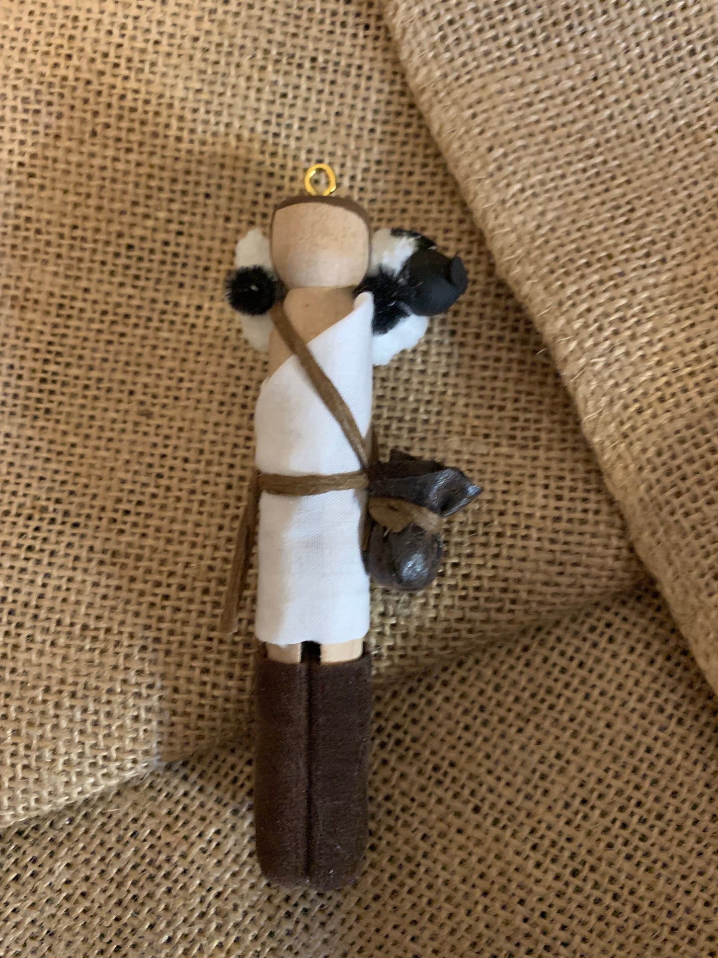 Jesus, The Good Shepherd Wooden Doll Ornament