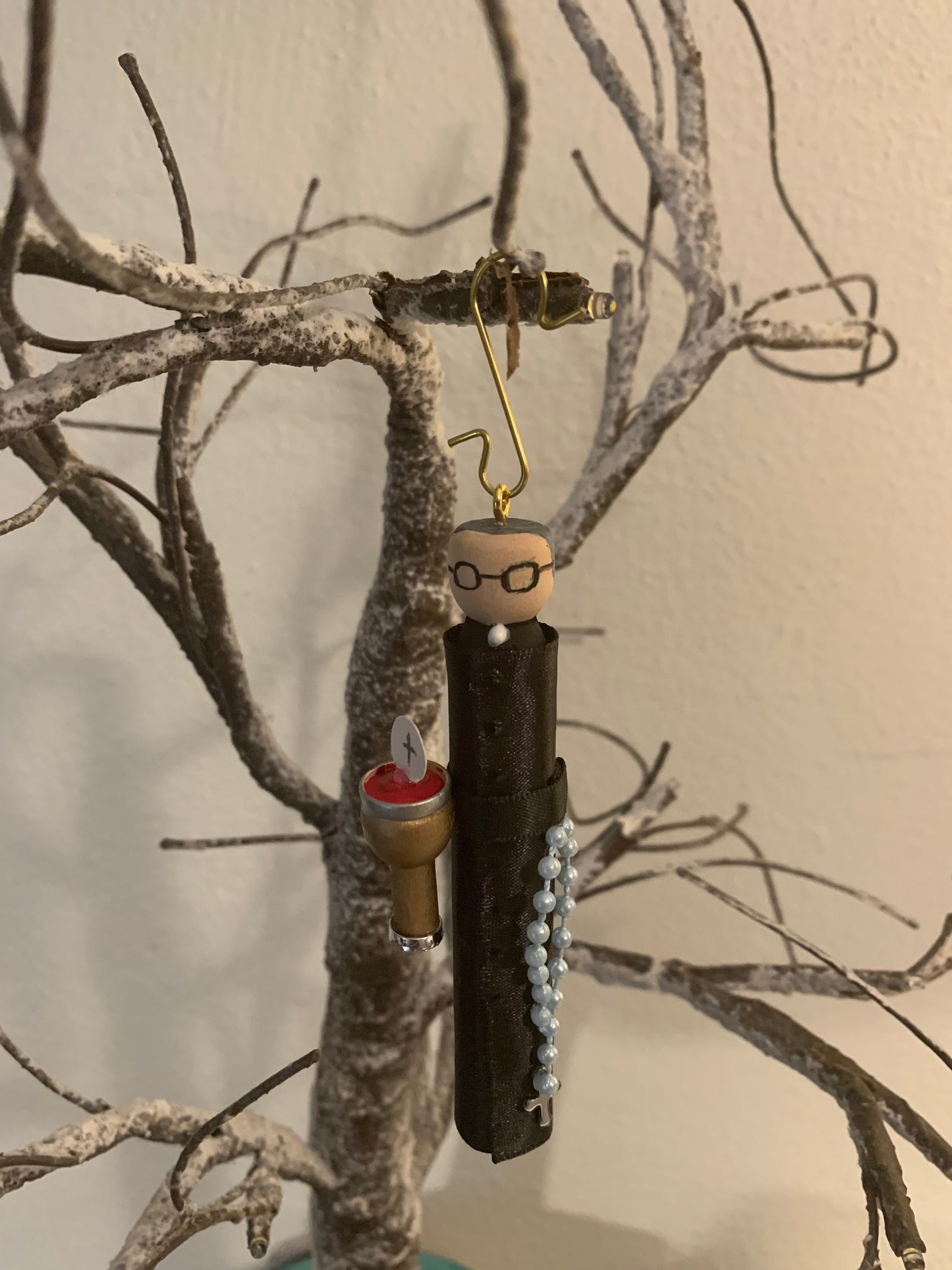 Fr Jim Parker Wooden Doll Ornament (Custom from The Rosary Family Holy Hour)