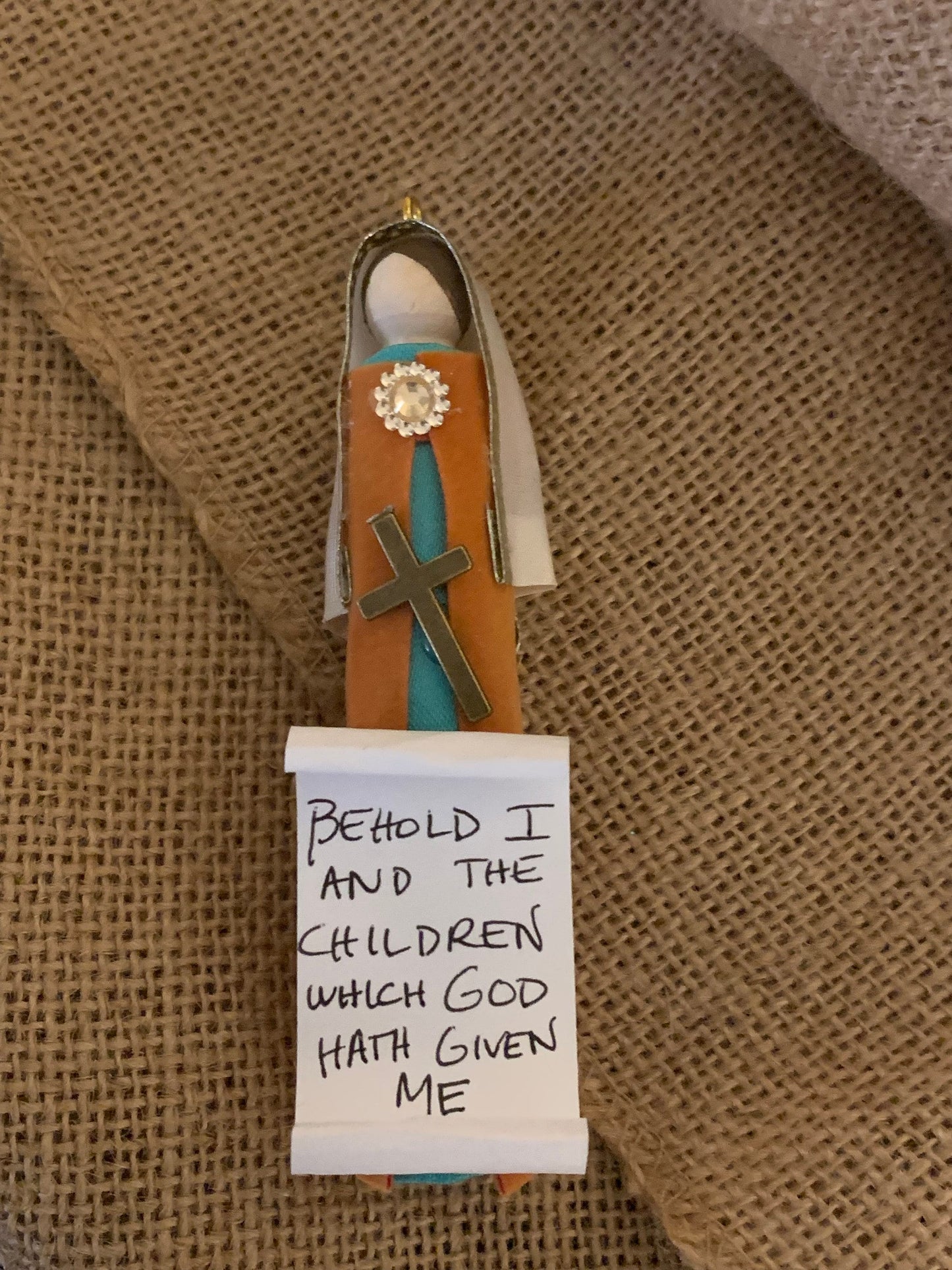 St. Emilia (Amelia) Wooden Doll Ornament