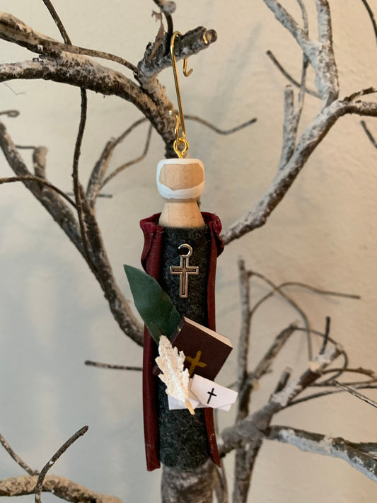 St. Maximus the Confessor Wooden Doll Ornament