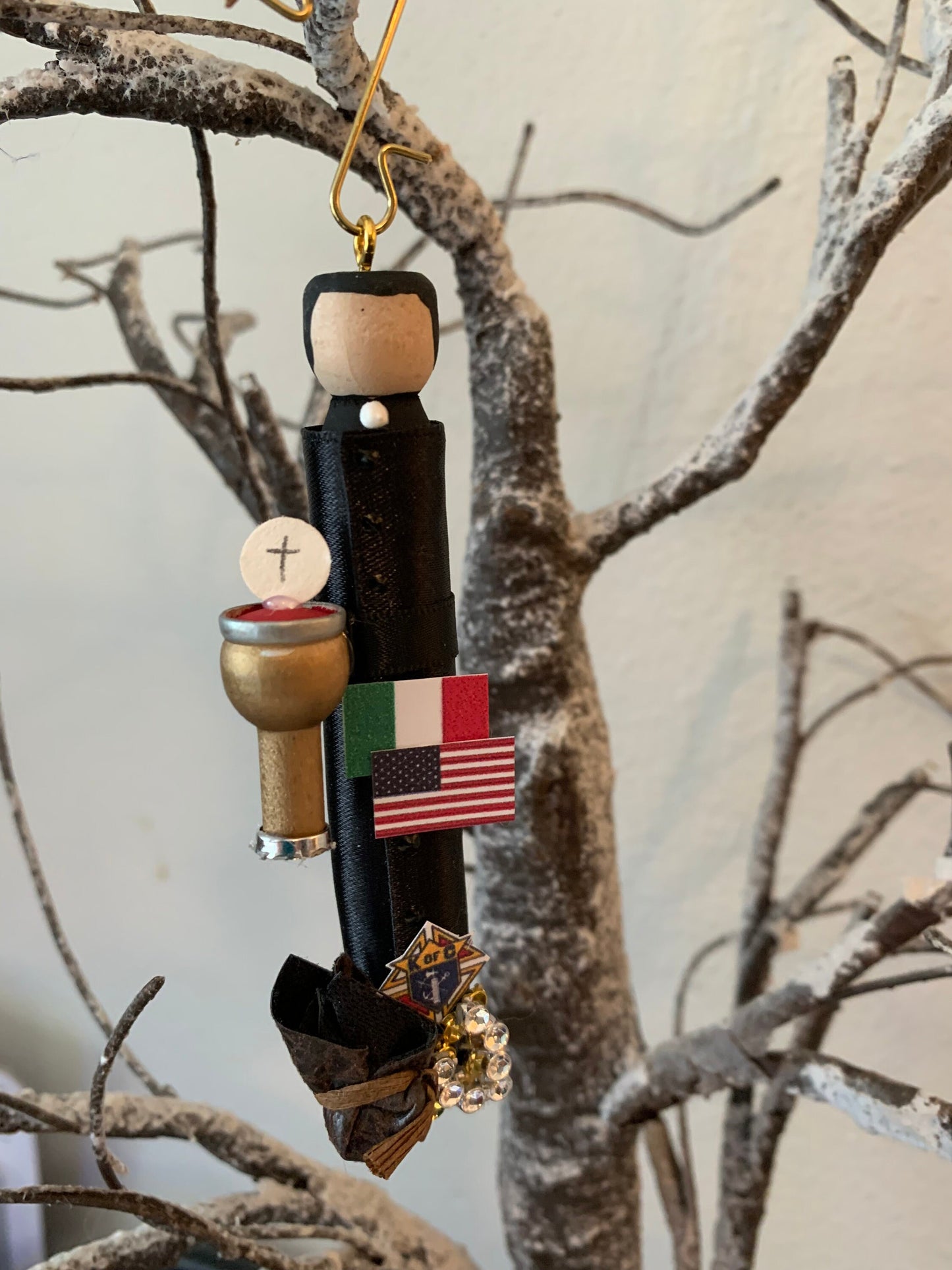 St. Michael McGivney Wooden Doll Ornament