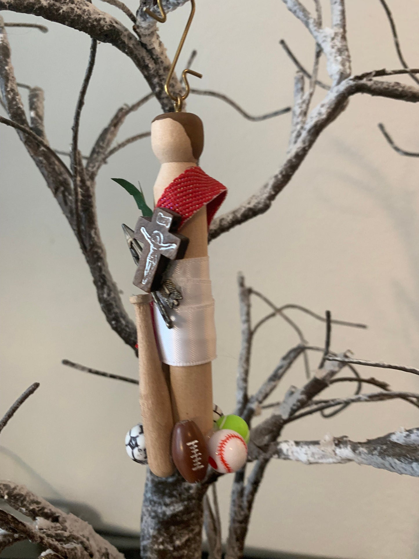 St. Sebastian Wooden Doll Ornament