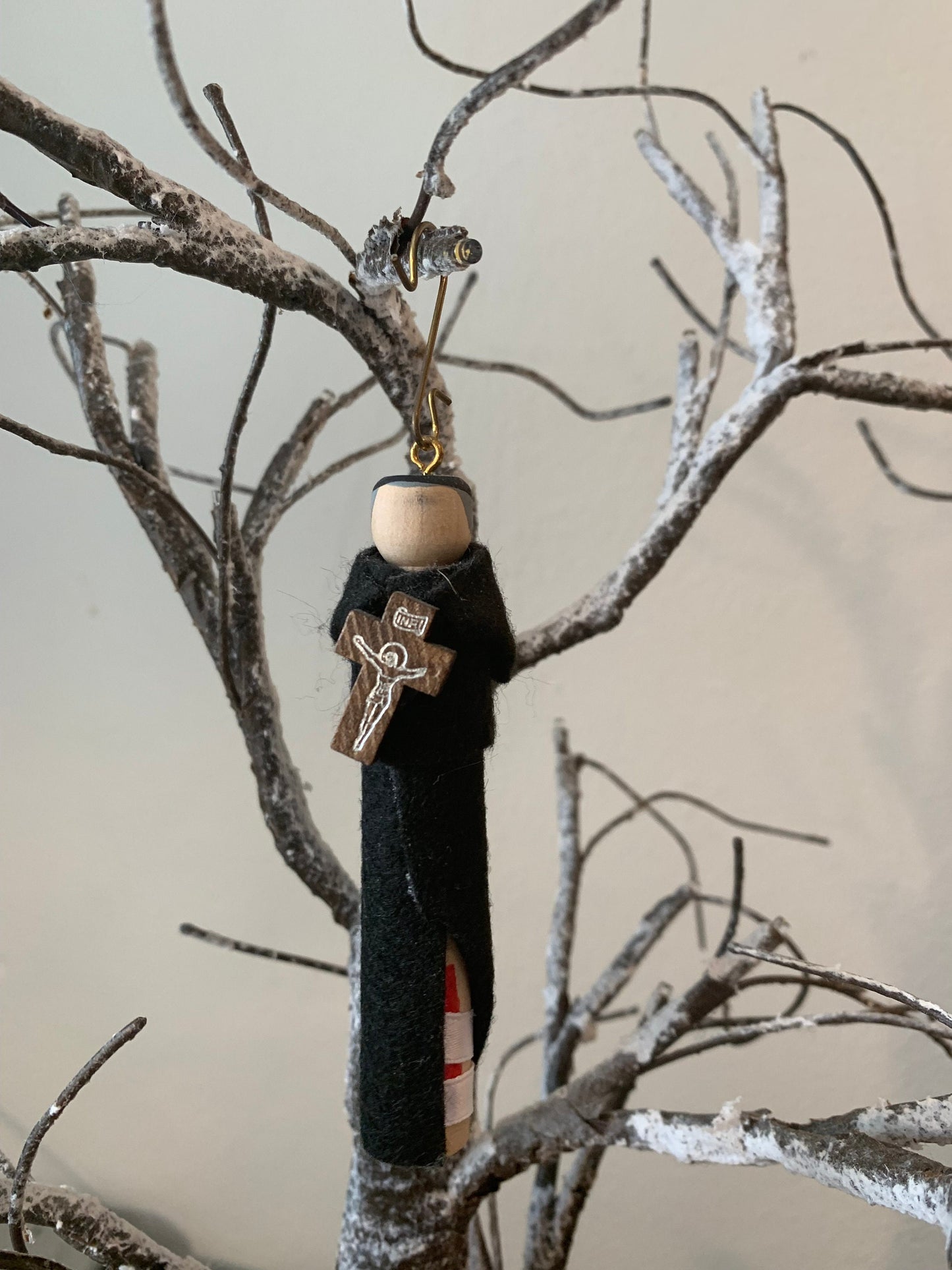 St. Peregrine Wooden Doll Ornament