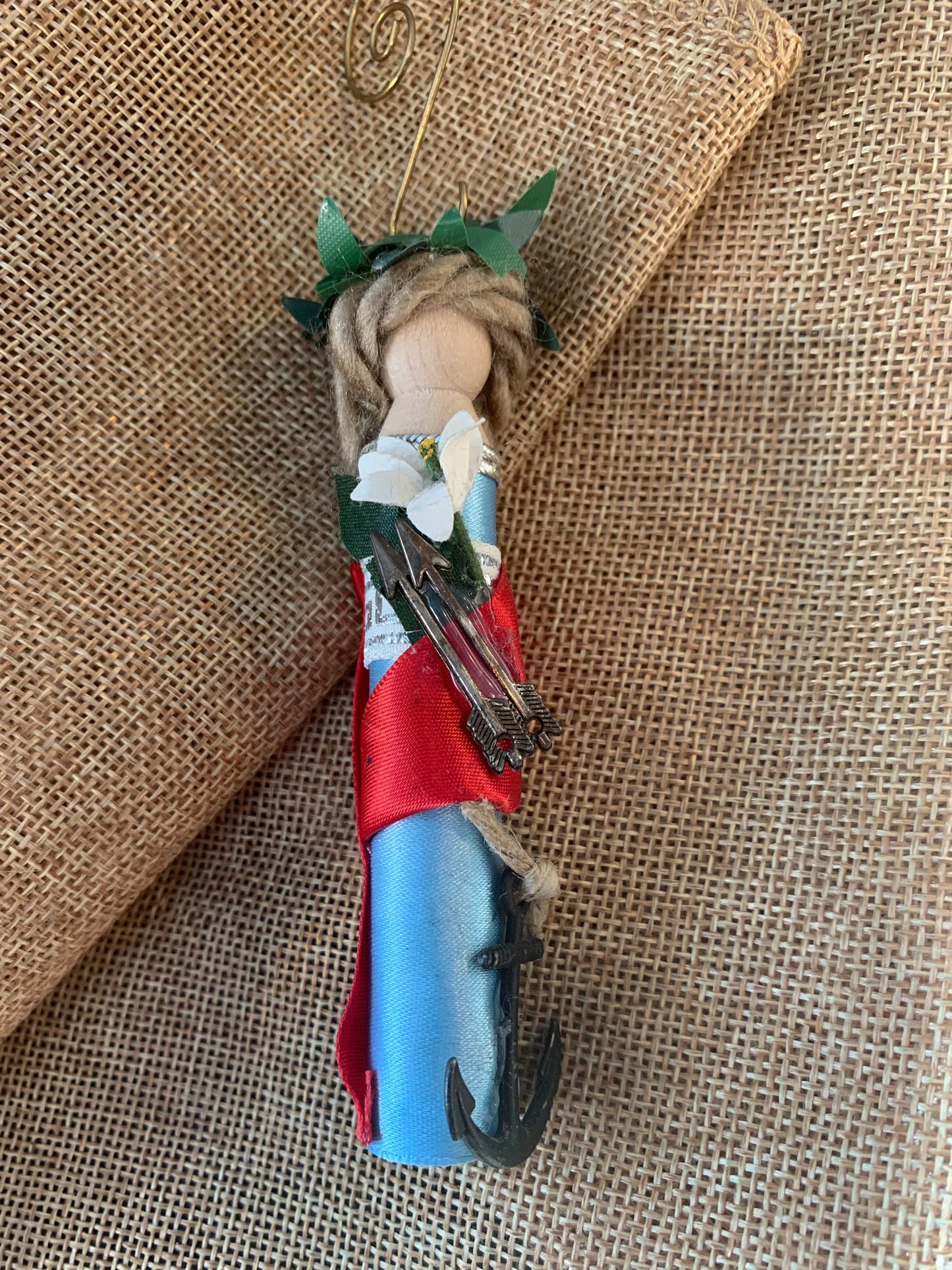 St. Philomena Wooden Doll Ornament