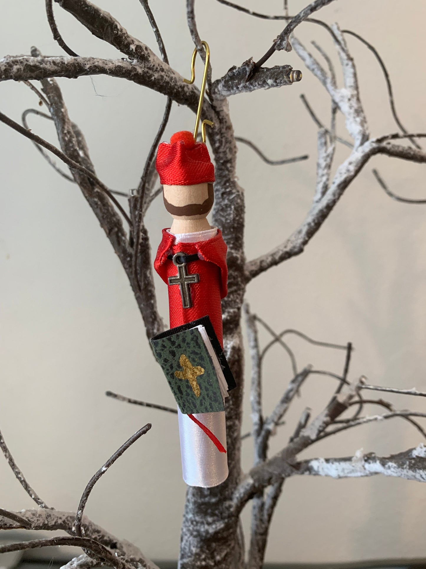 St. Robert Bellarmine Wooden Doll Ornament