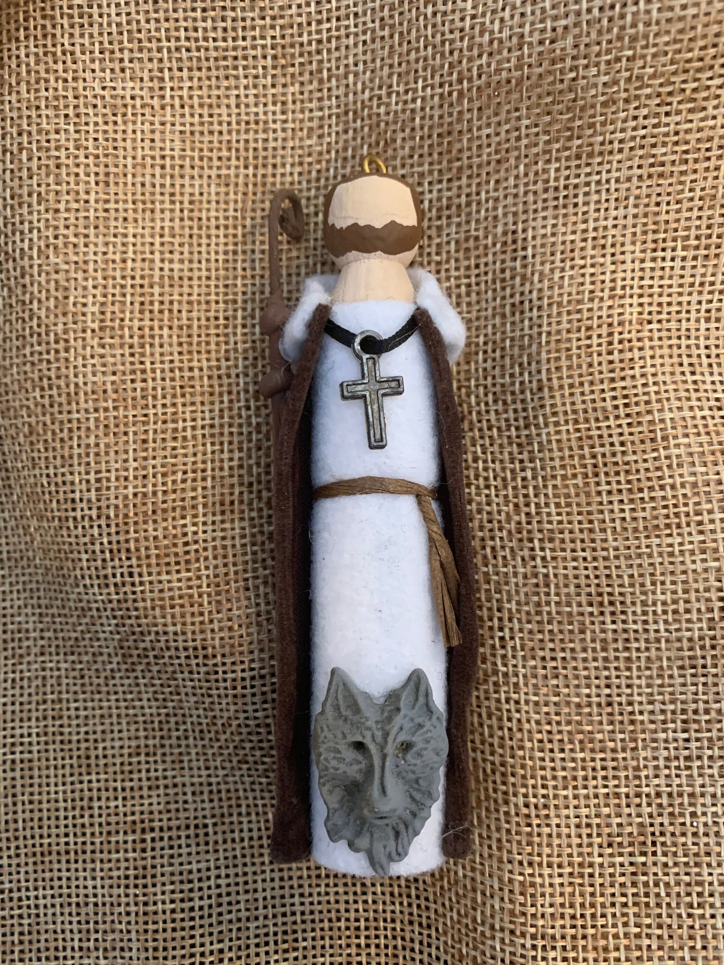 St. William of Vercelli Wooden Doll Ornament