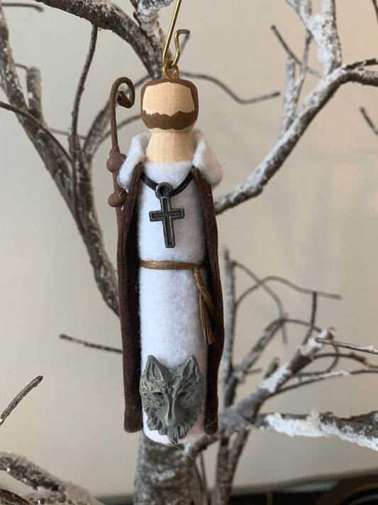 St. William of Vercelli Wooden Doll Ornament