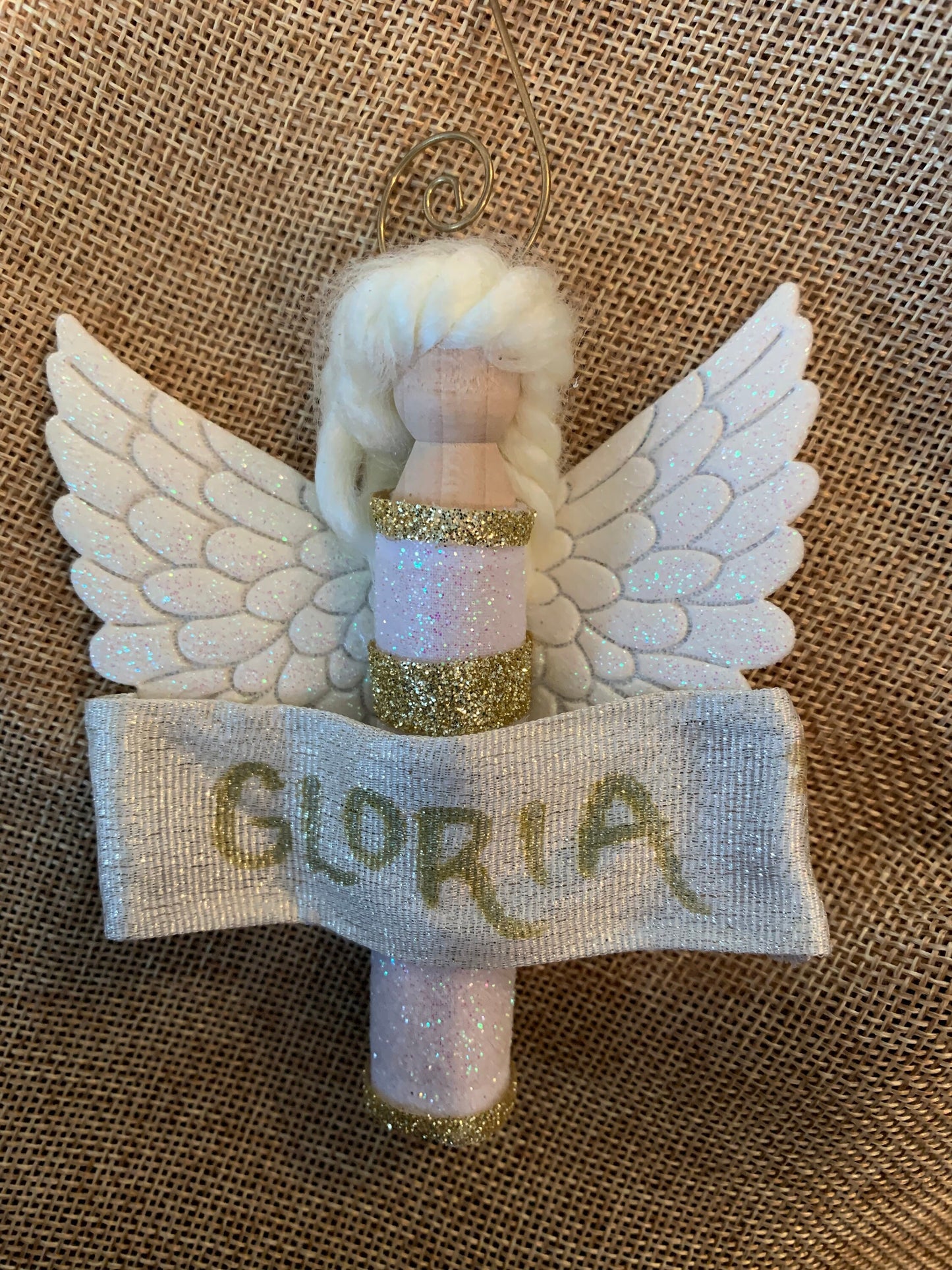 Nativity Gloria Angel Wooden Doll Ornament