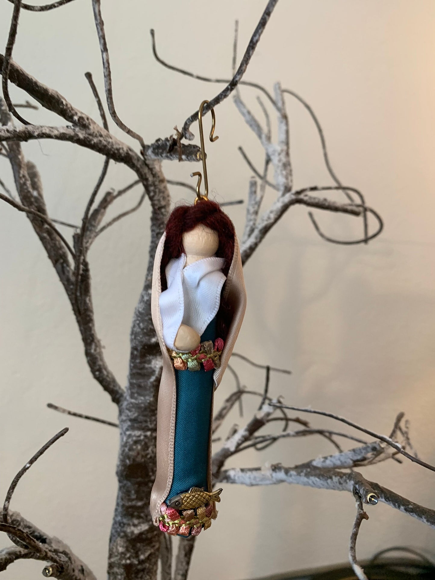 St. Amelia Wooden Doll Ornament