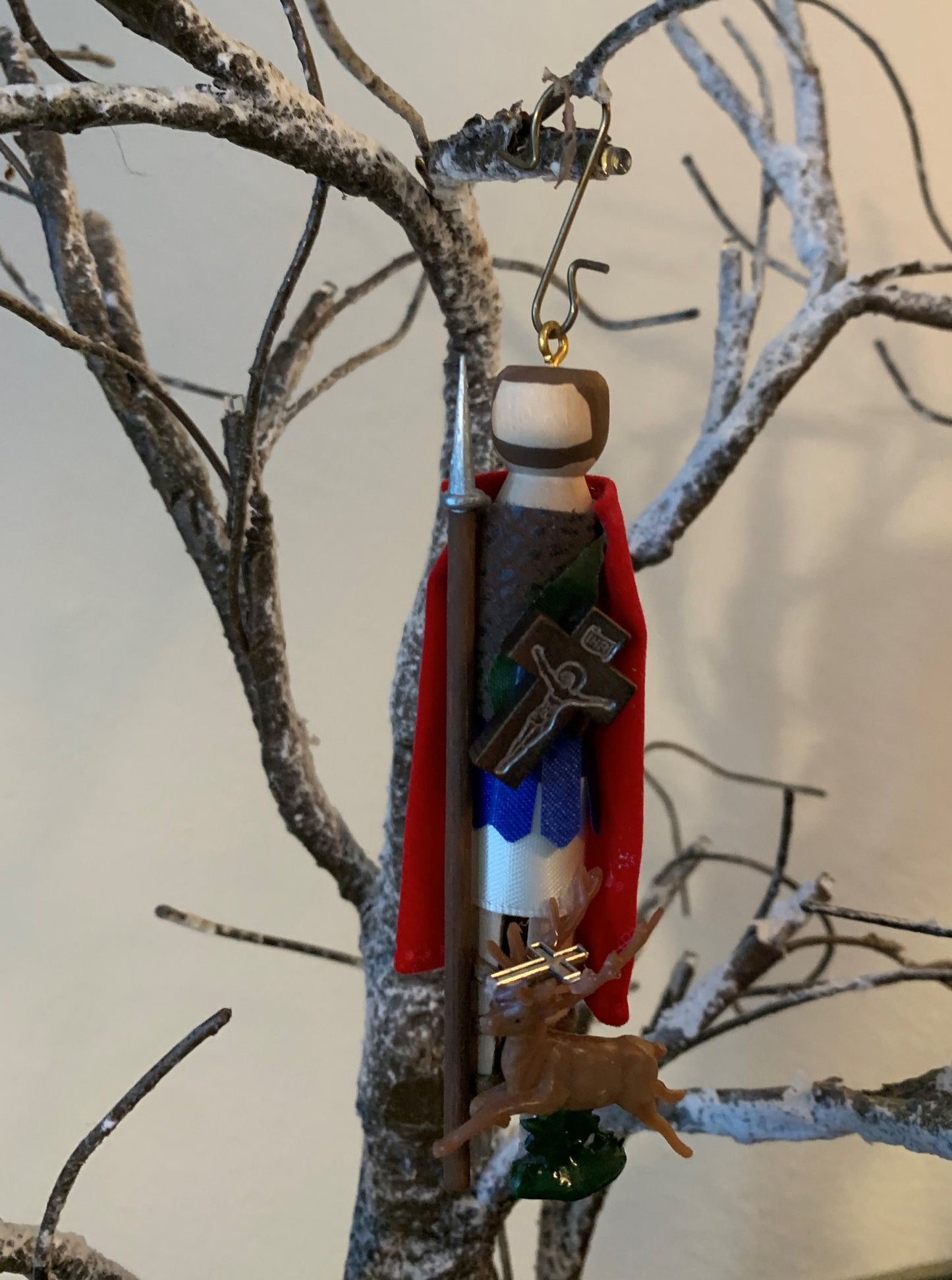 St. Eustace Wooden Doll Ornament