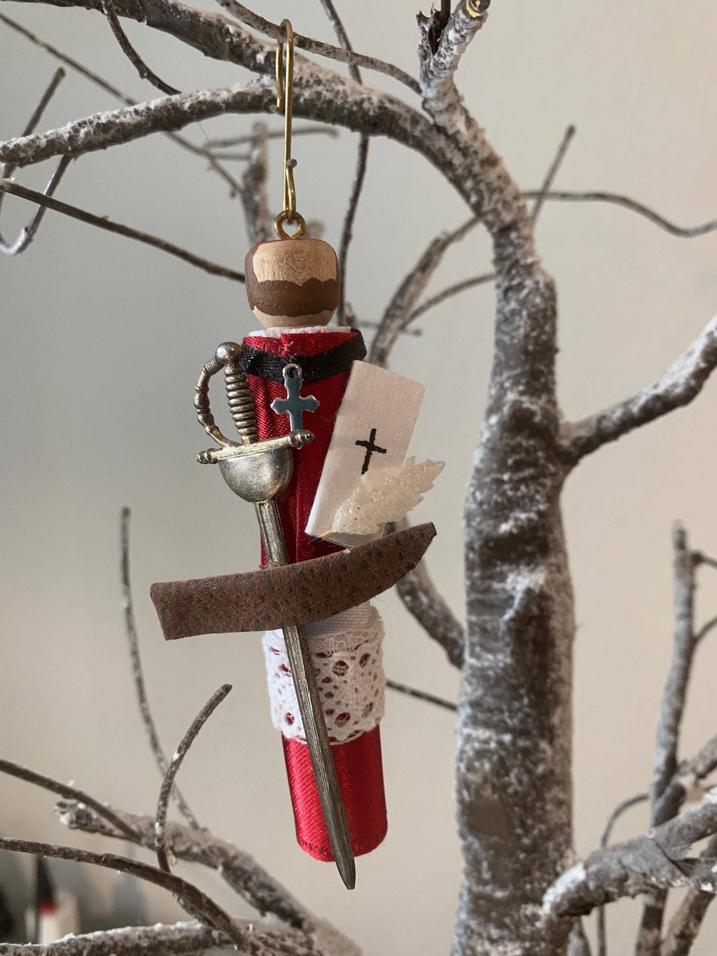 St. Francis de Sales Wooden Doll Ornament