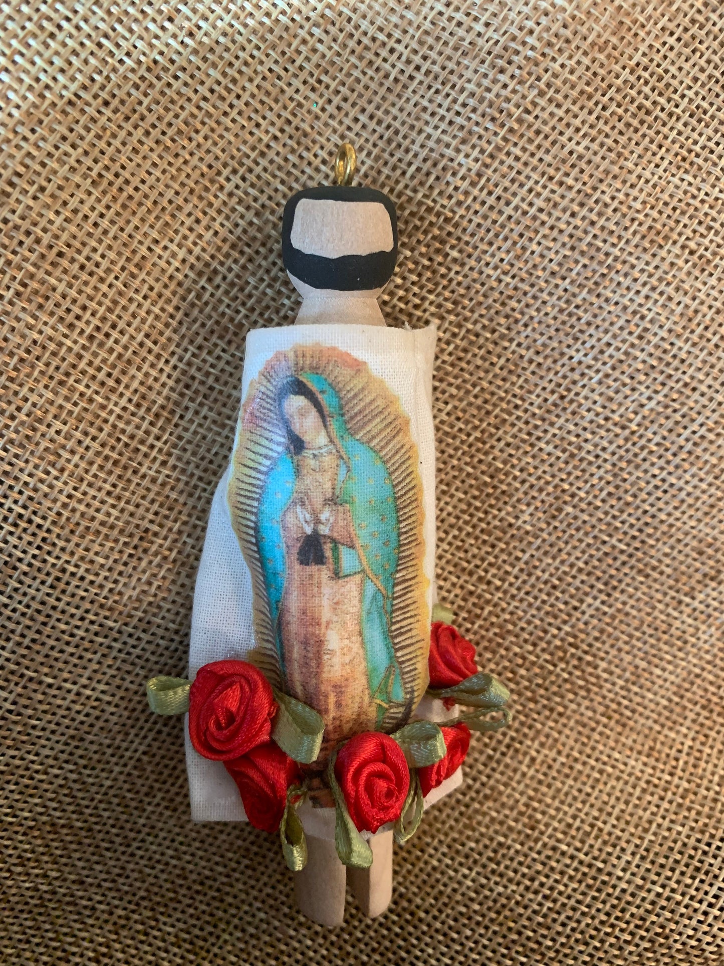 St. Juan Diego Wooden Doll Ornament