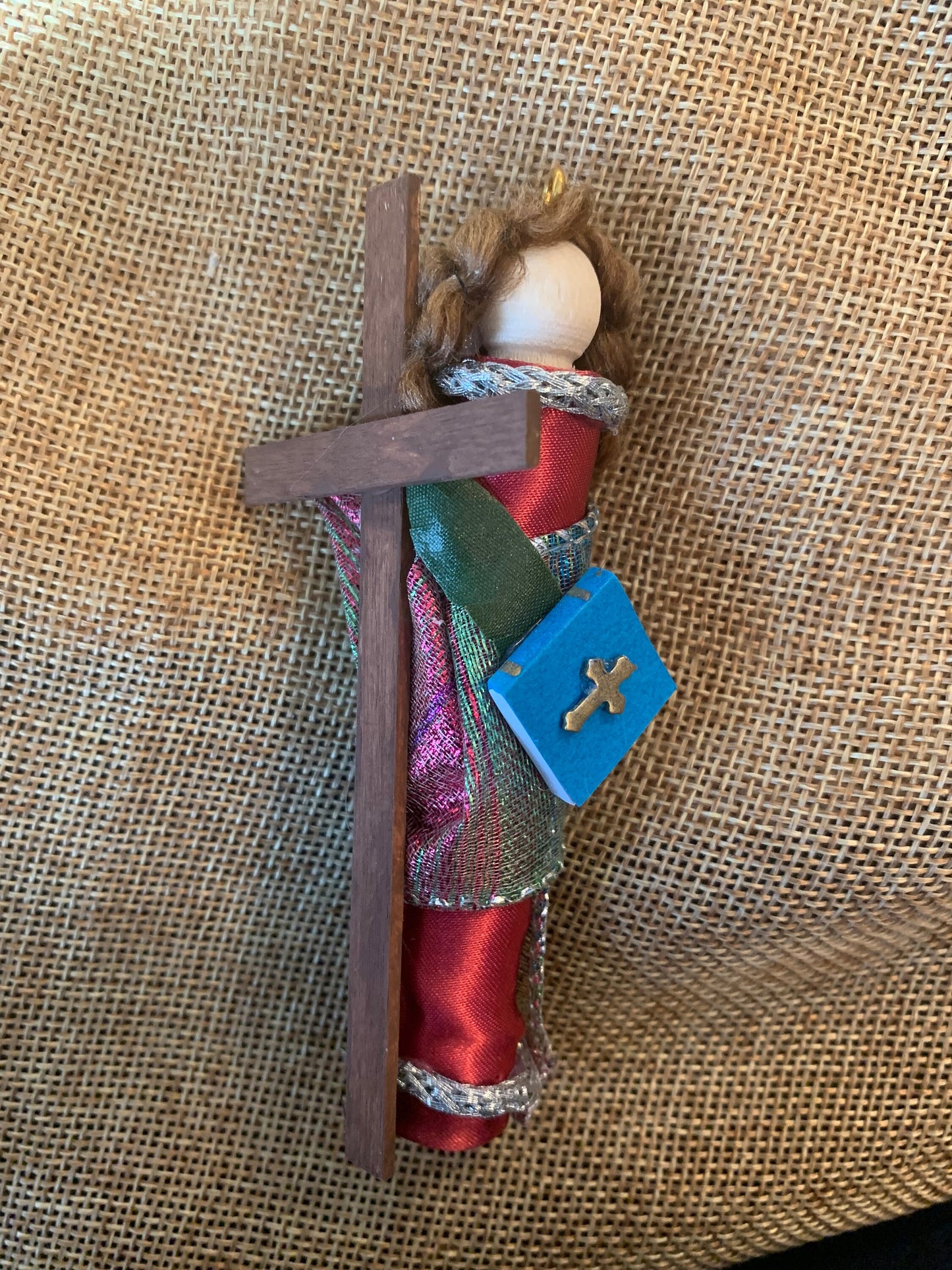 St. Julia Wooden Doll Ornament