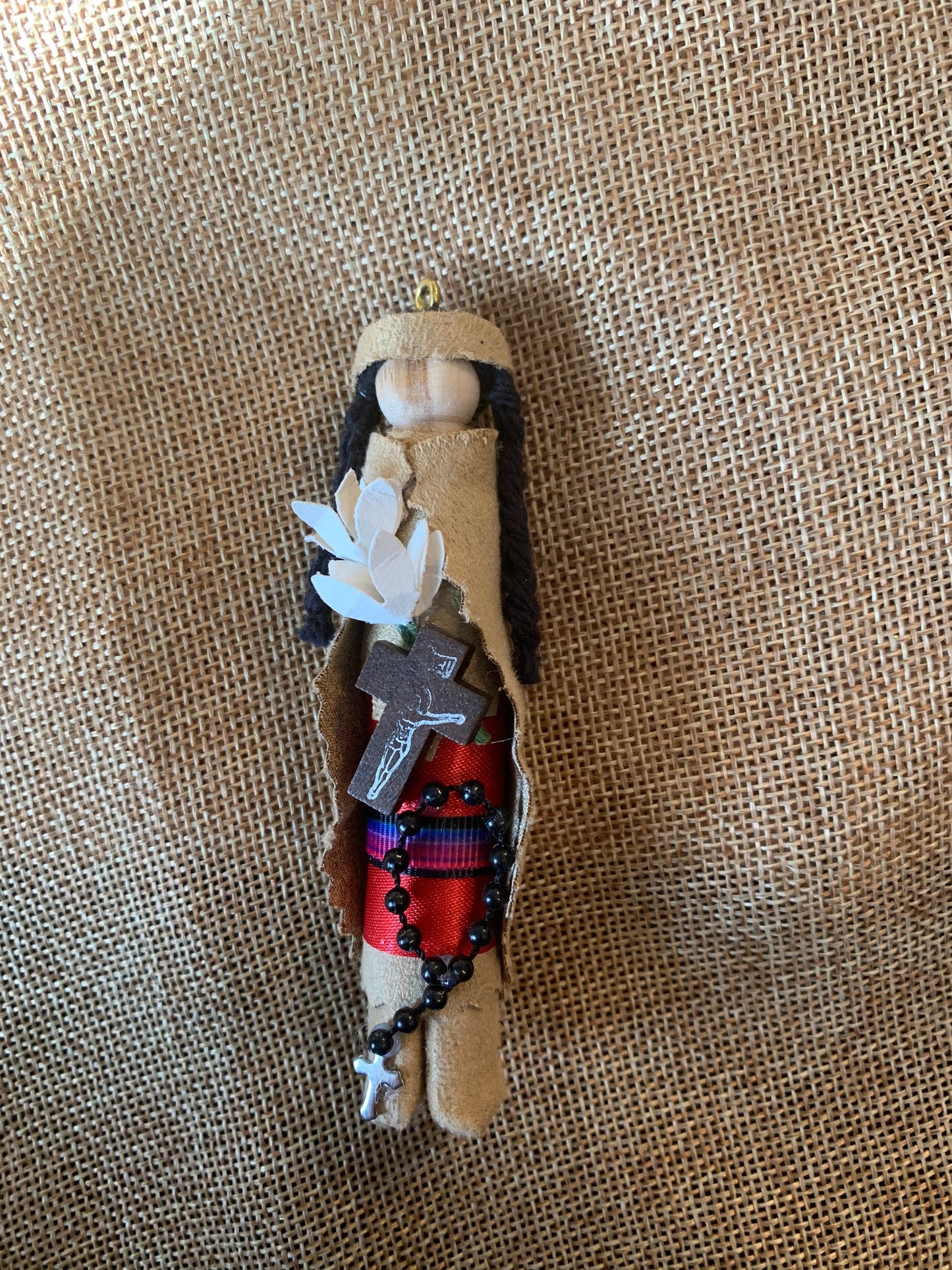 St. Kateri Tekakwitha Wooden Doll Ornament