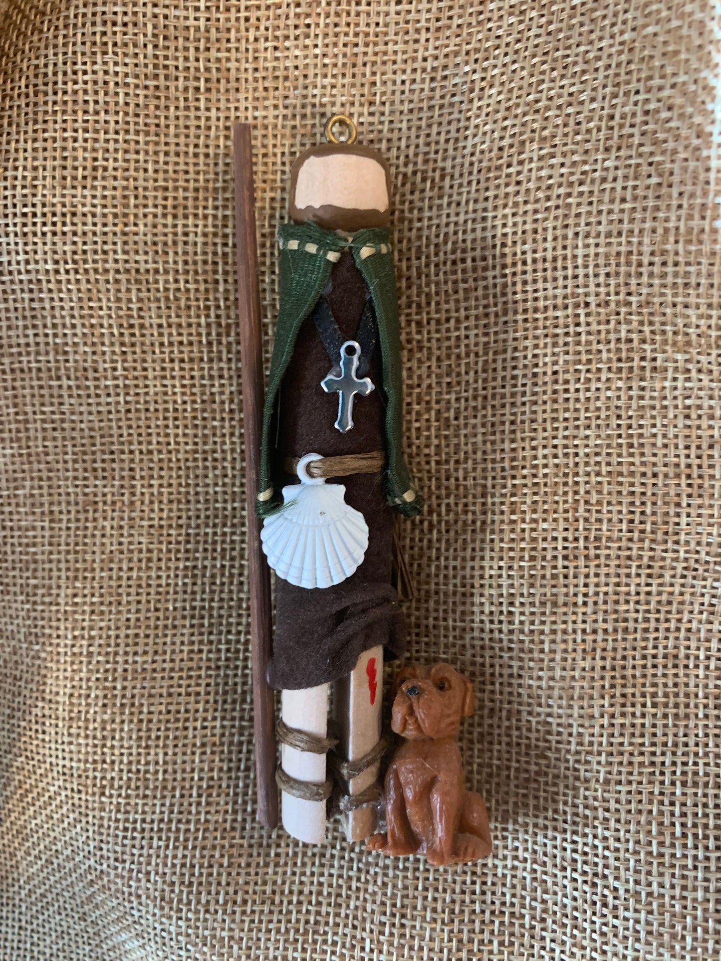 St. Roch (St. Rocco) Wooden Doll Ornament