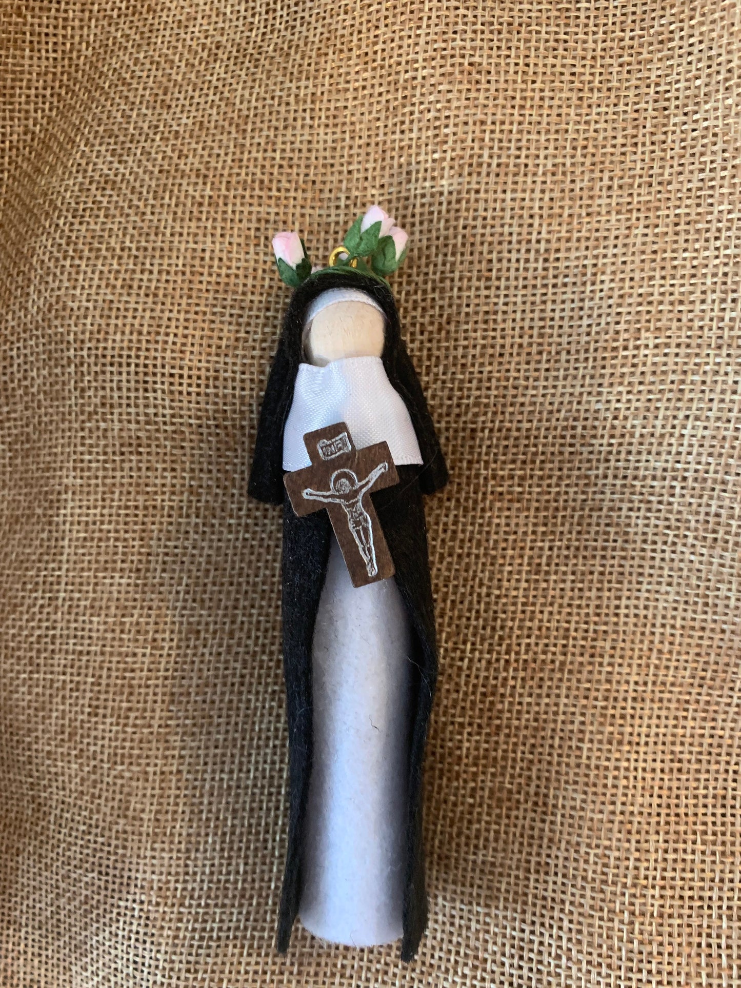 St. Rose of Lima Wooden Doll Ornament