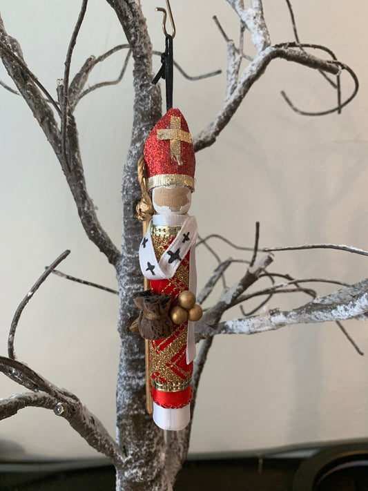 St. Nicholas Wooden Doll Ornament