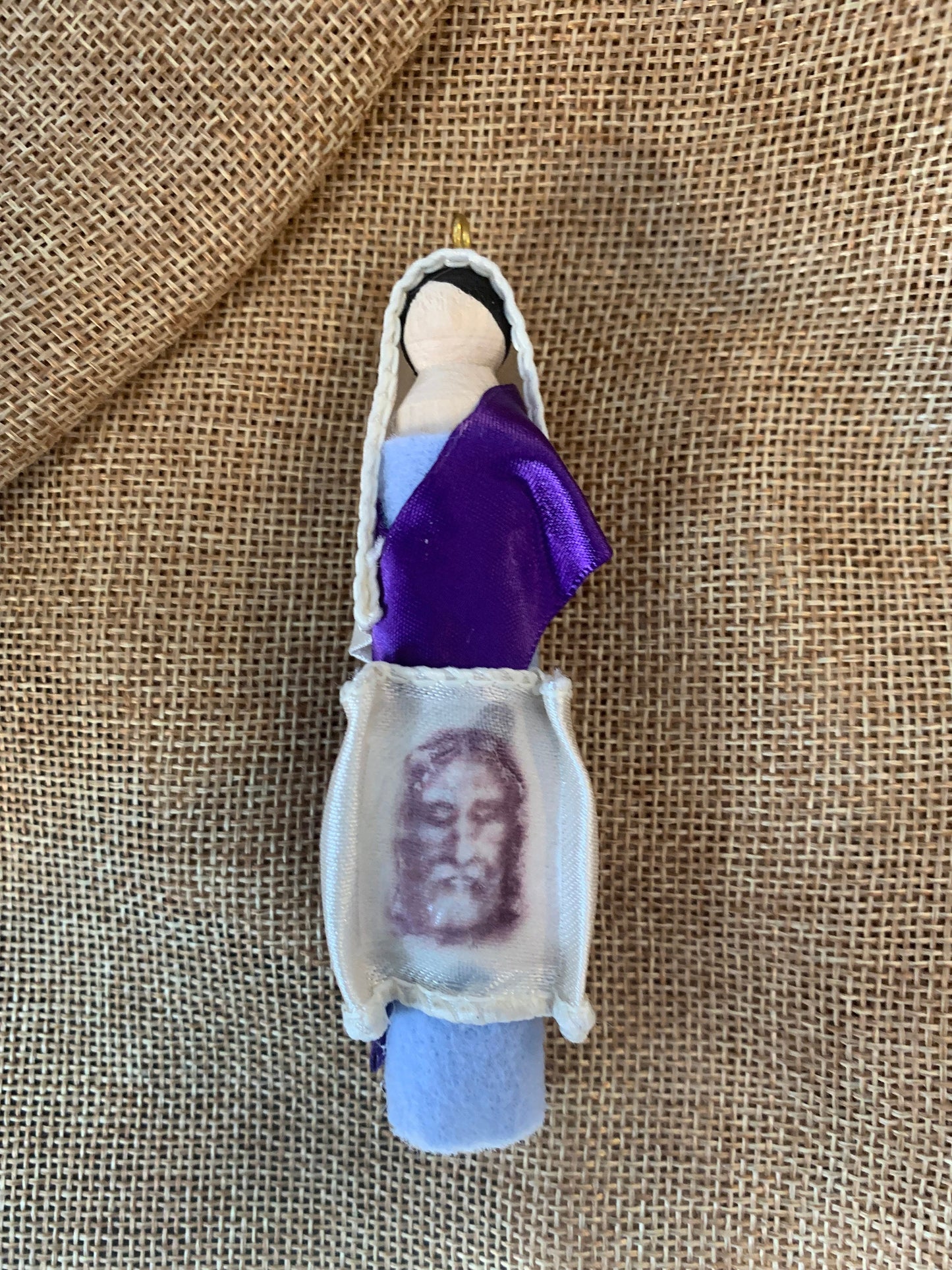 St. Veronica Wooden Doll Ornament