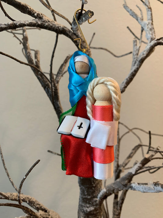 St. Anne Wooden Doll Ornament