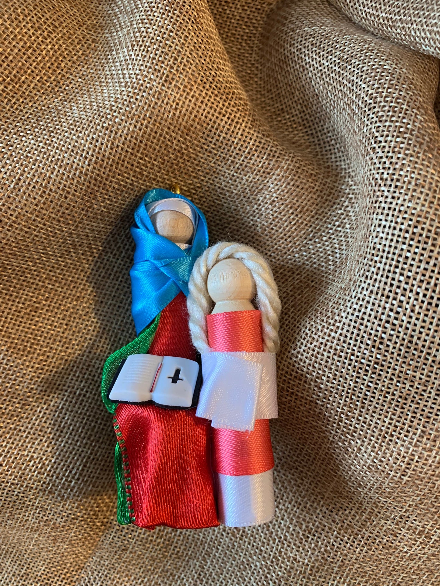 St. Anne Wooden Doll Ornament