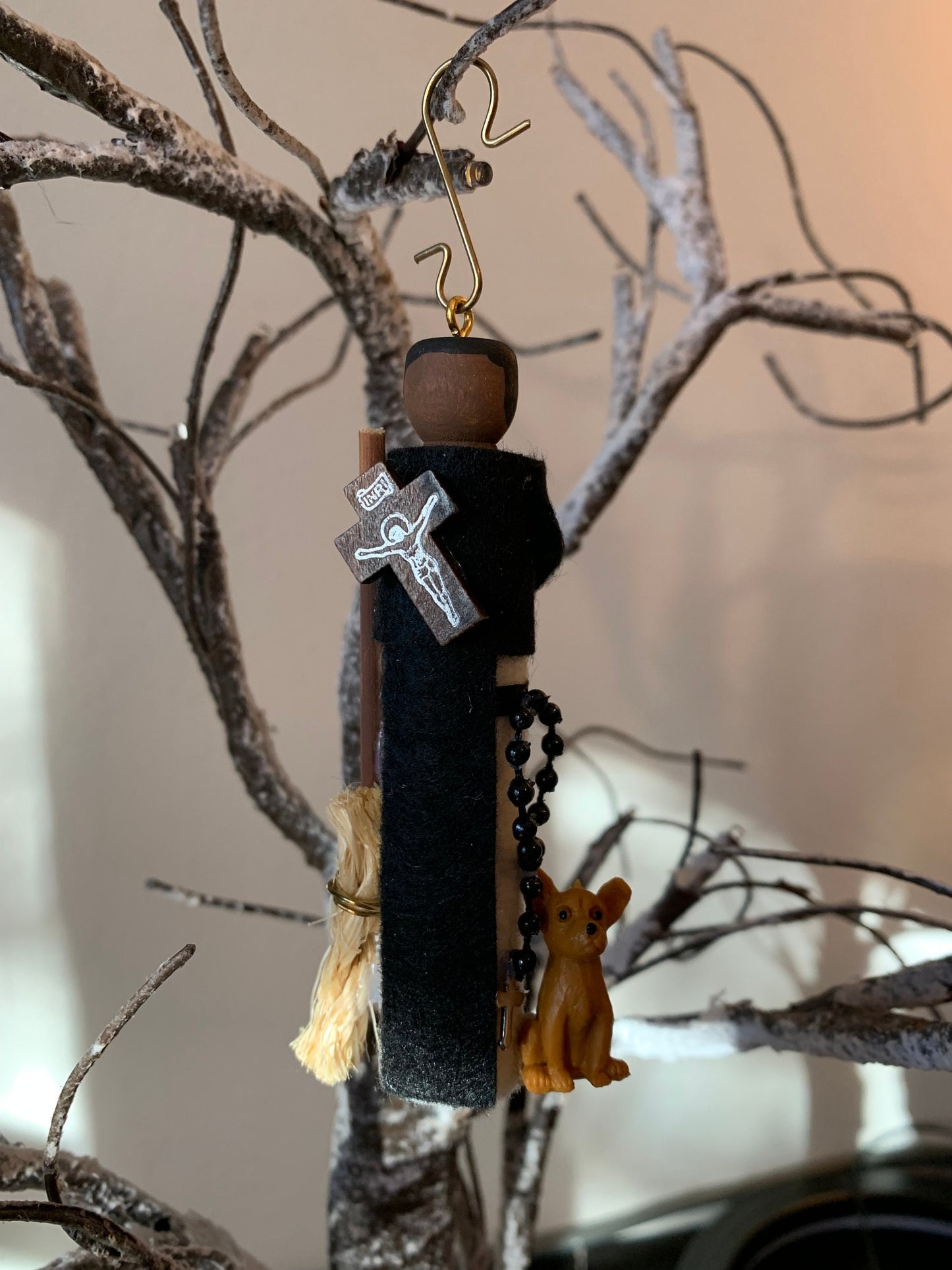 St. Martin de Porres Wooden Doll Ornament