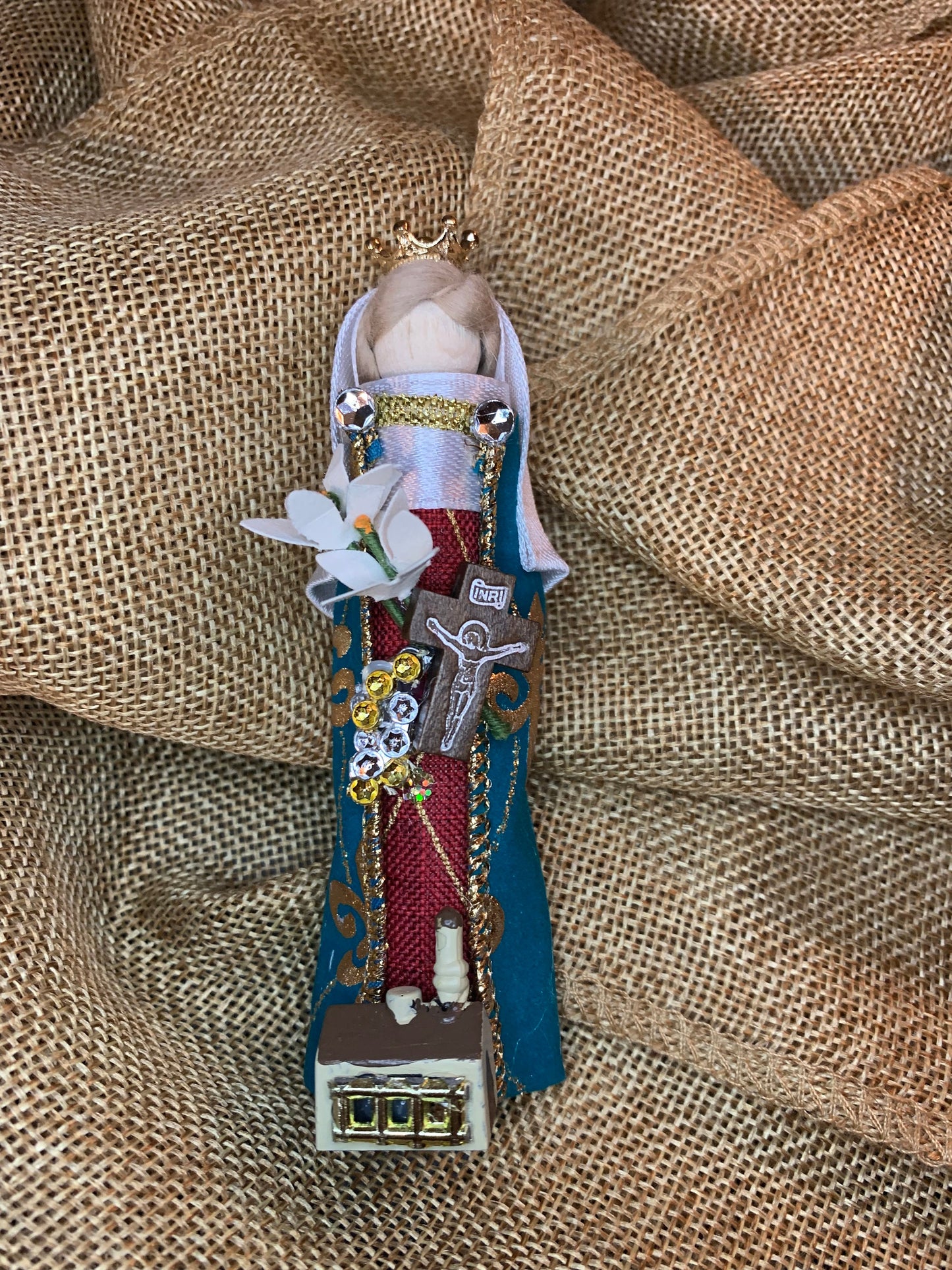 St. Isabelle of France Wooden Doll Ornament