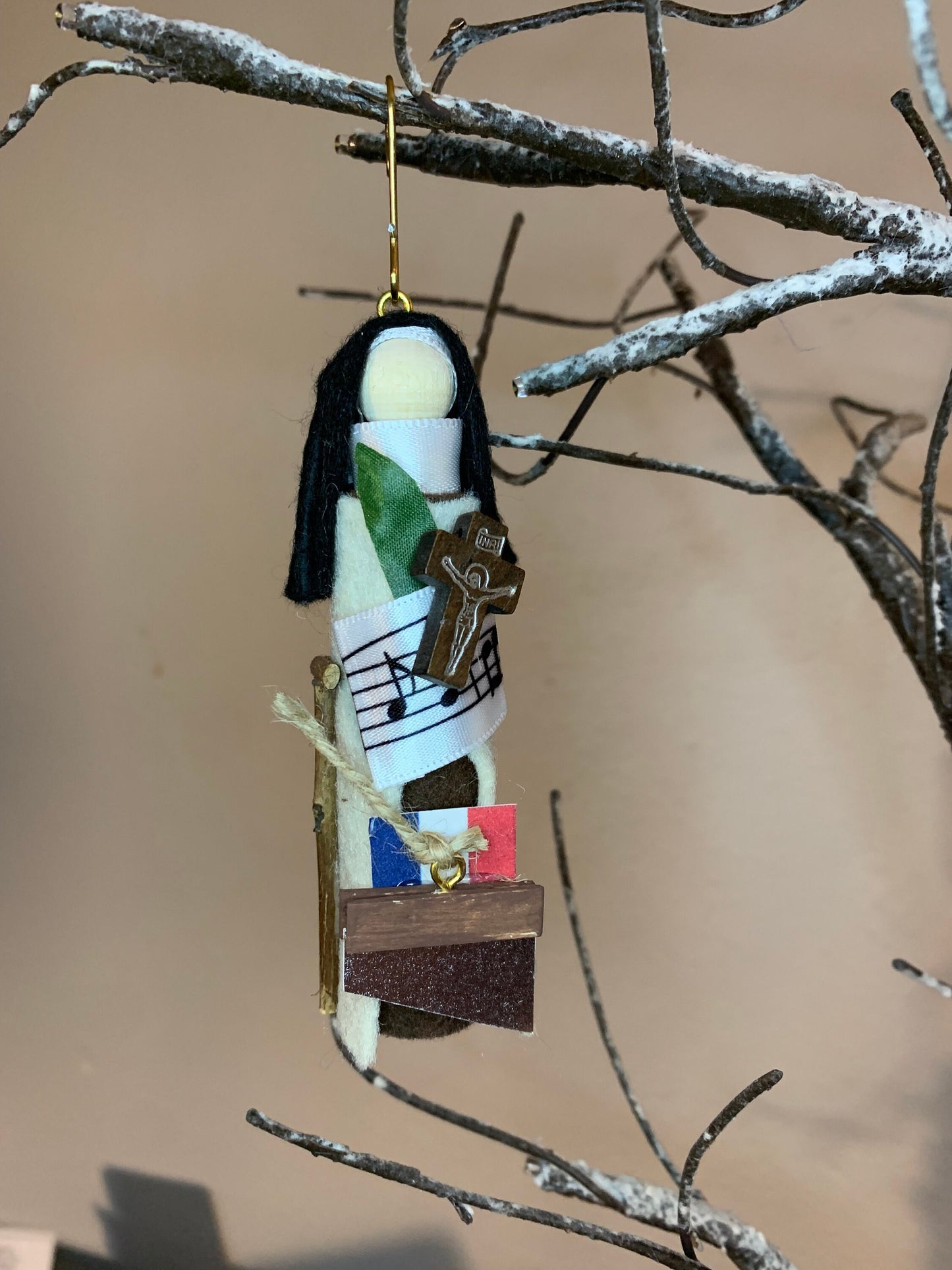 St. Charlotte de la Resurrection Wooden Doll Ornament