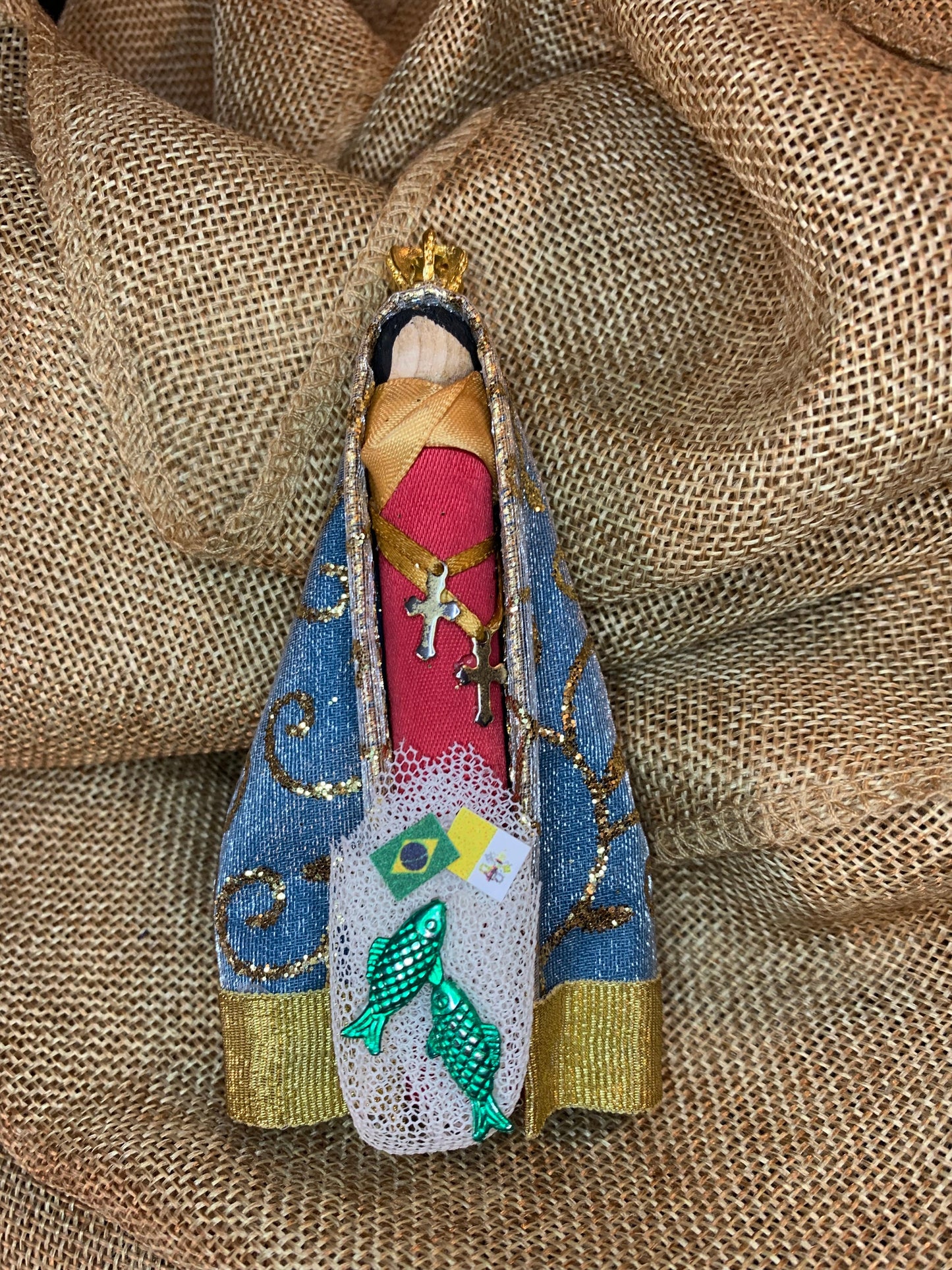 Our Lady of Aparecida Wooden Doll Ornament