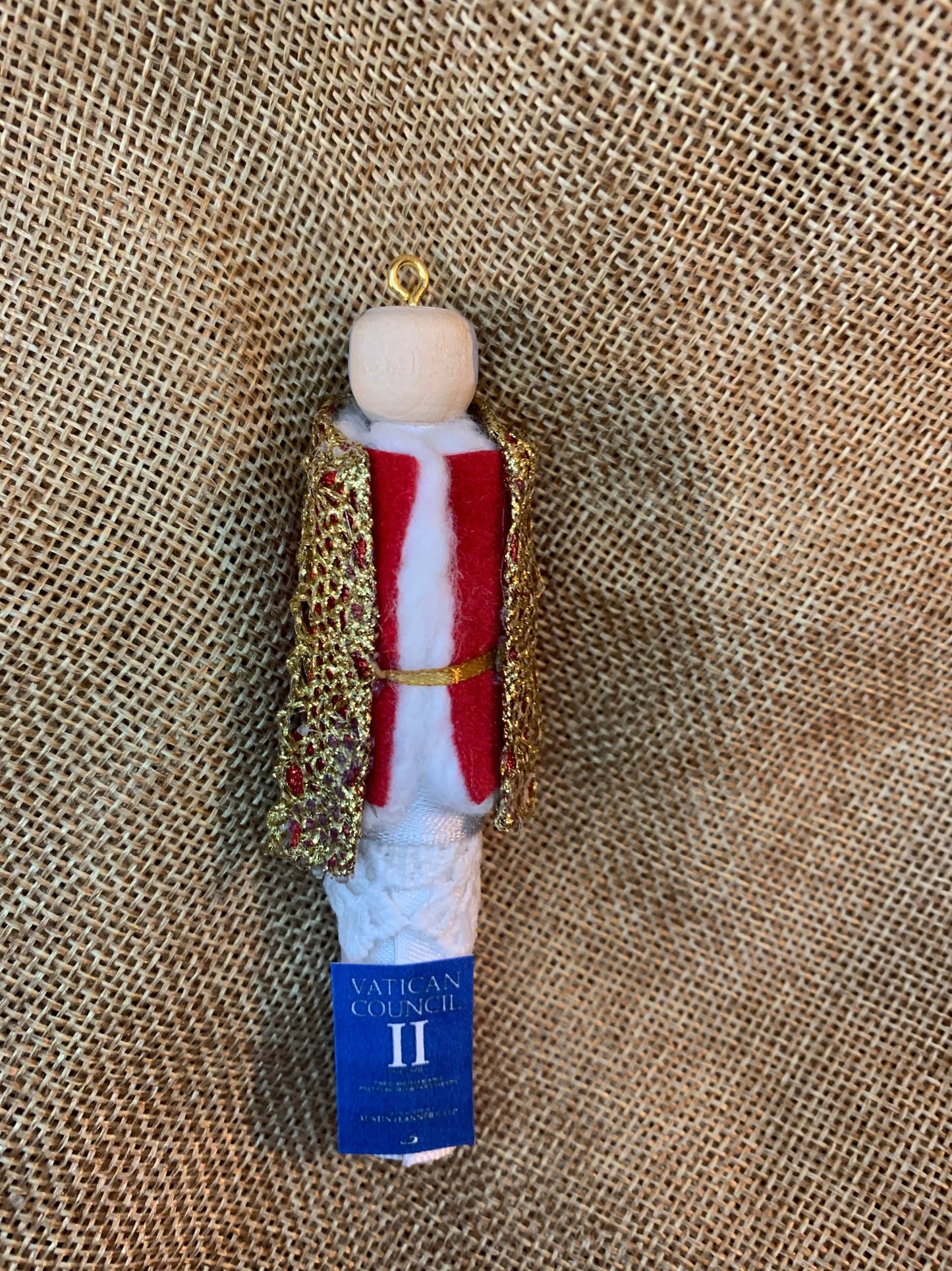 Pope St. John XXIII Wooden Doll Ornament