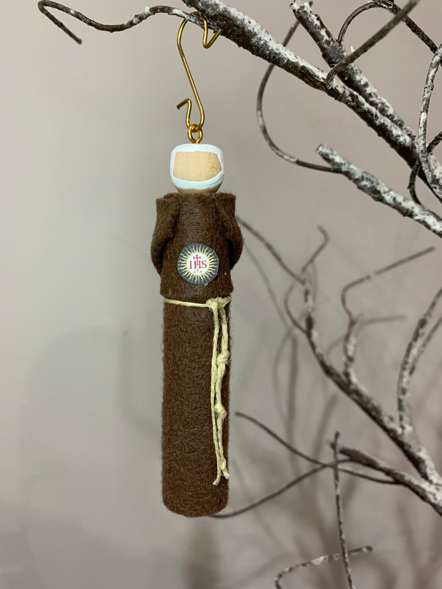 St. Bernardine of Siena Wooden Doll Ornament