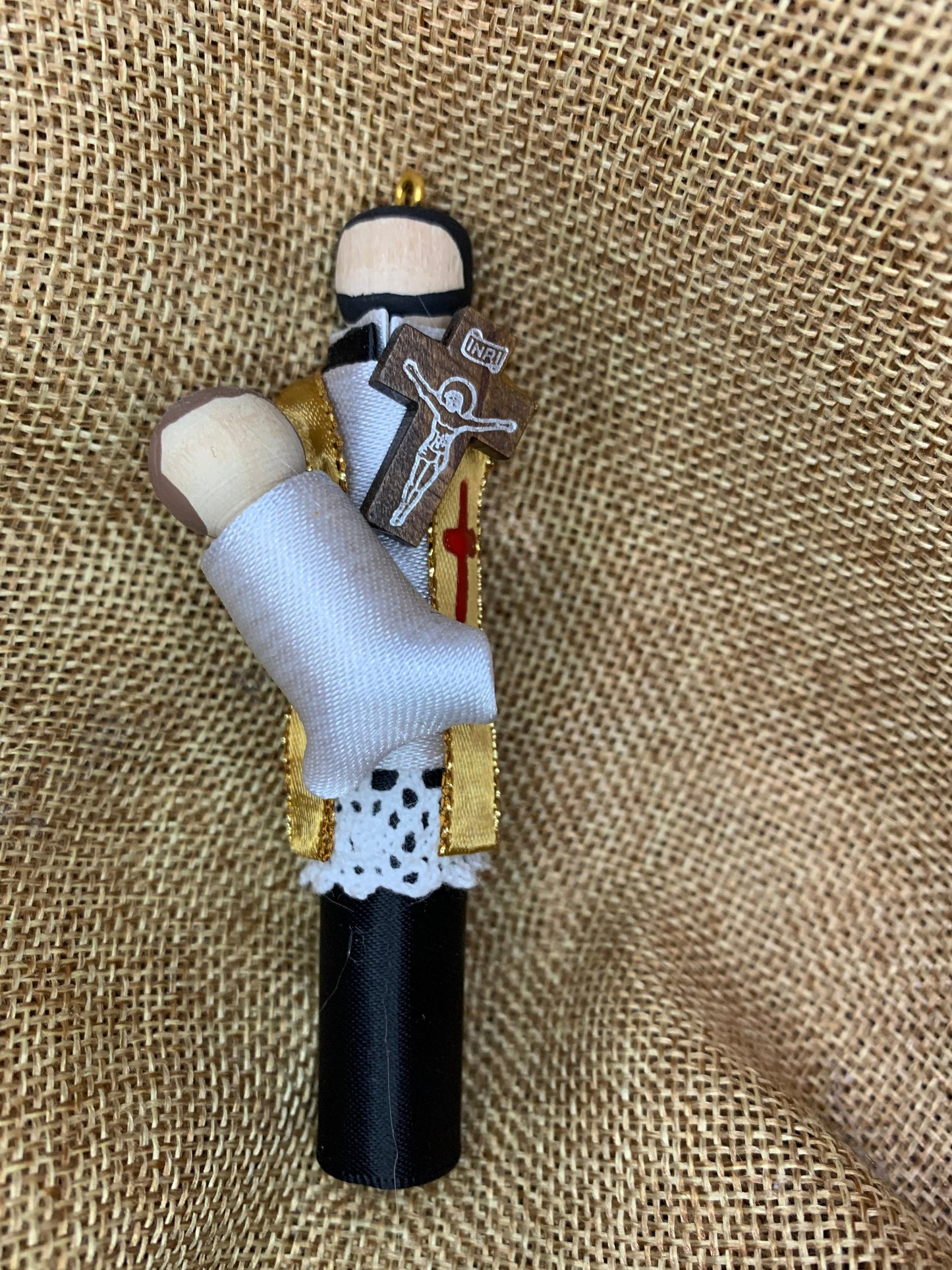 St. Cajetan Wooden Doll Ornament