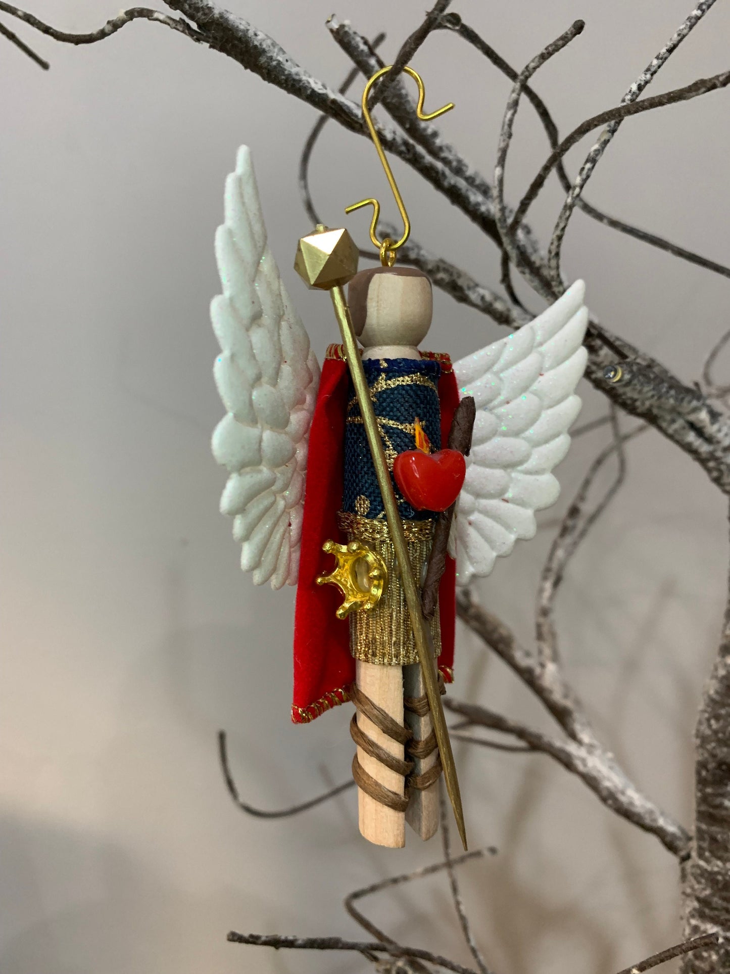 St Jehudiel the Archangel Wooden Doll Ornament