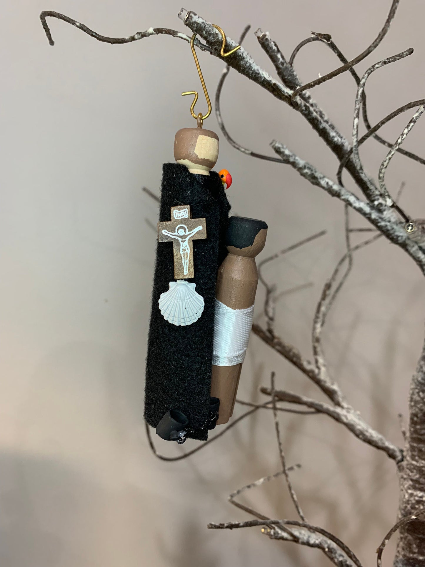 St Peter Claver Wooden Doll Ornament