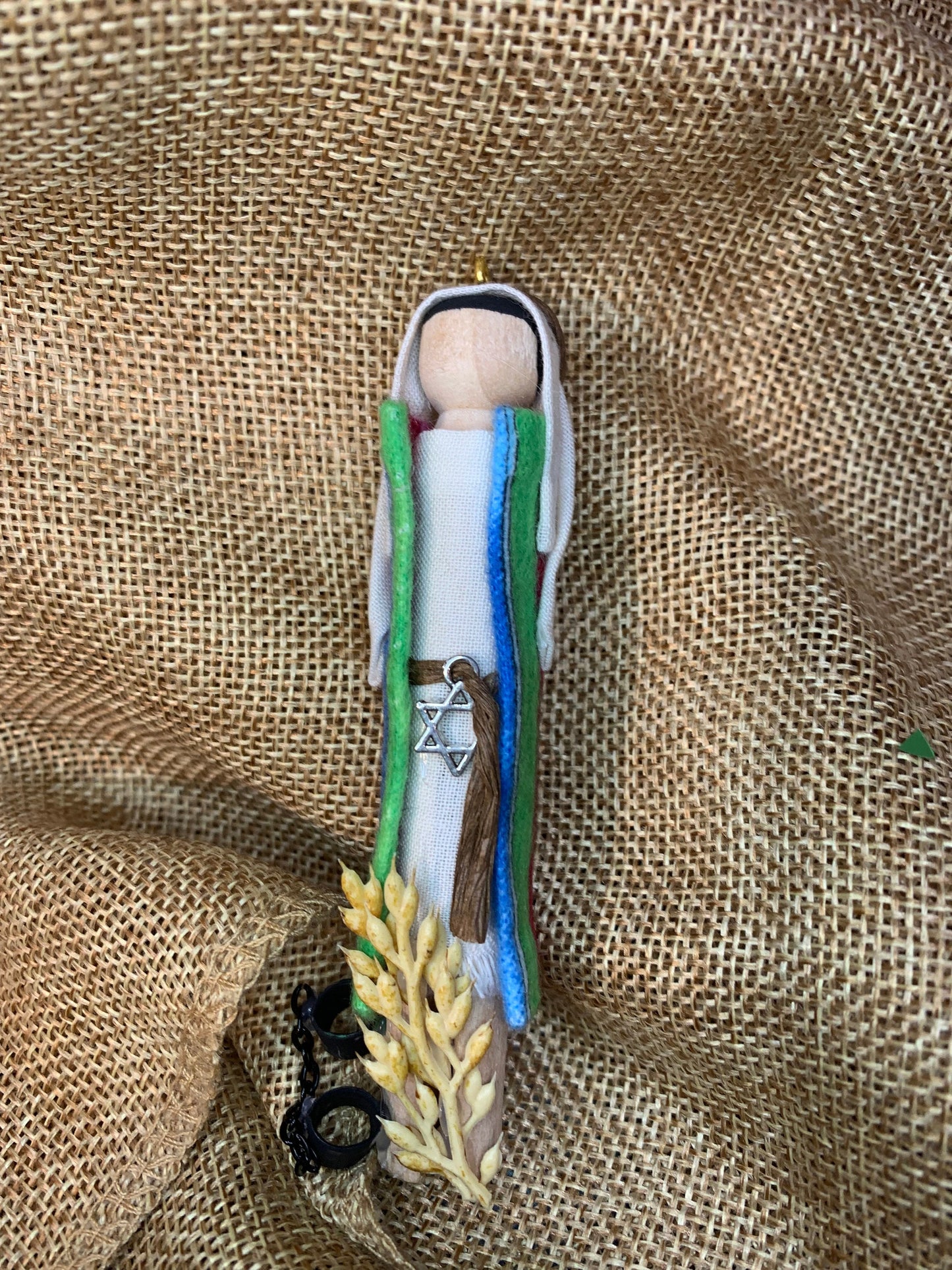 Old Testament Joseph Wooden Doll Ornament