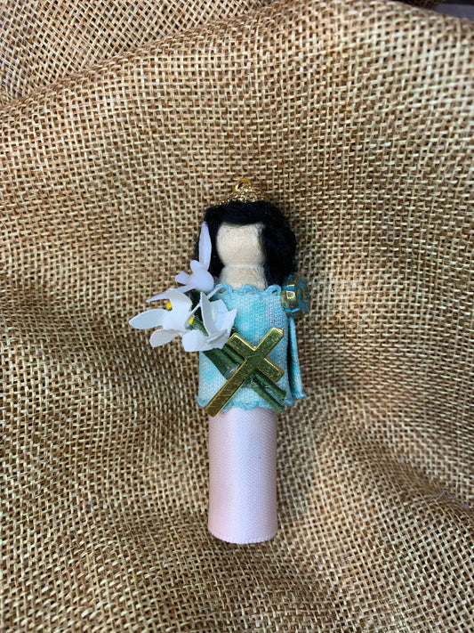 St Eulalia of Merida Wooden Doll Ornament