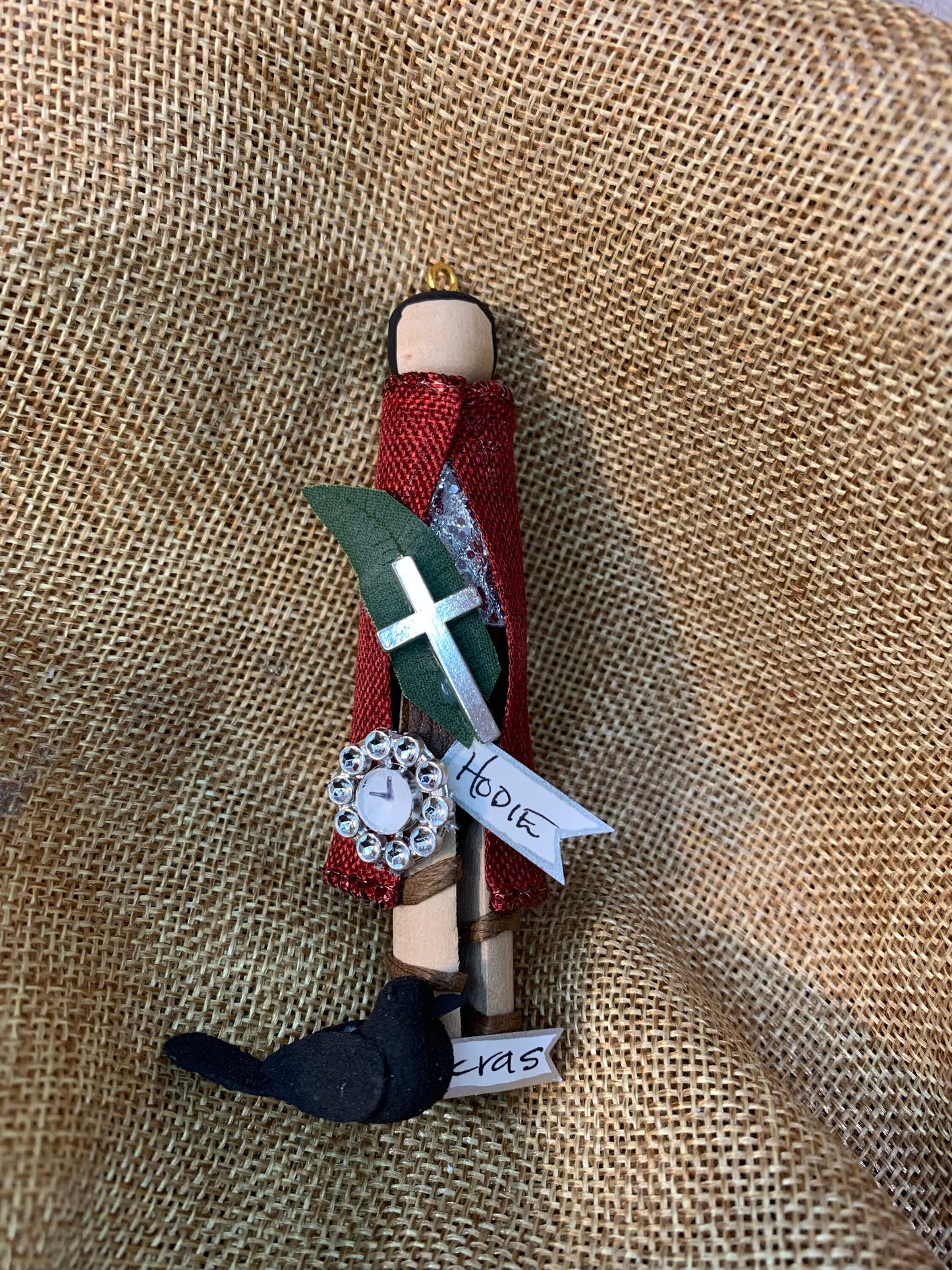 St Expeditus Wooden Doll Ornament