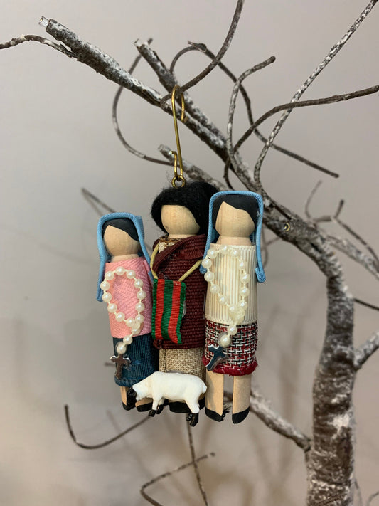 Fatima Children: Servant of God Lucia, St. Francisco and St. Jacinta Wooden Doll Ornament