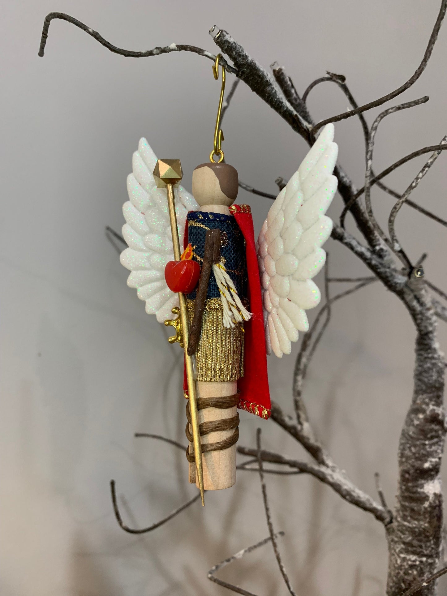 St Jehudiel the Archangel Wooden Doll Ornament