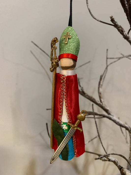 St. Kilian (Cillian) Wooden Doll Ornament